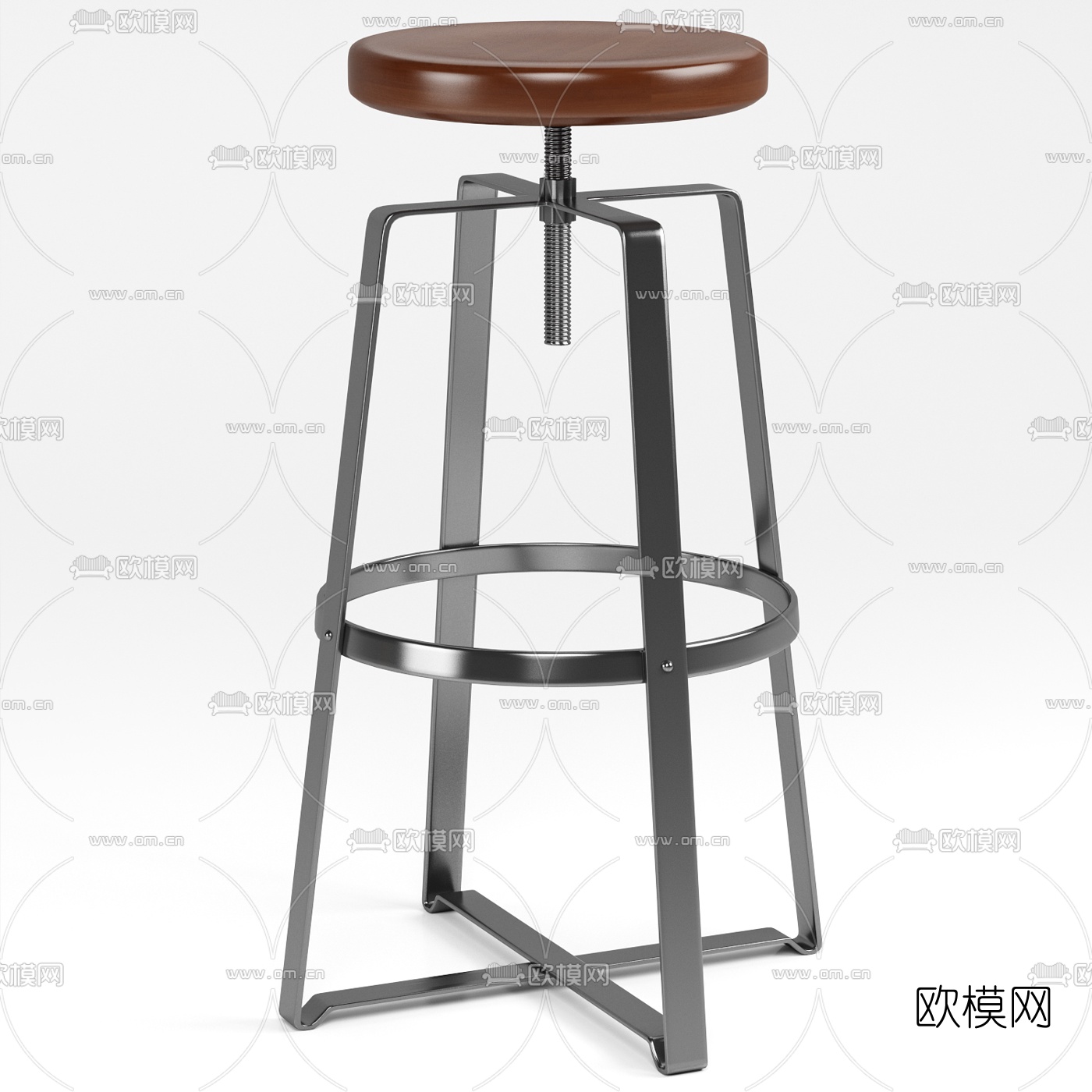 工业风吧台椅3d模型