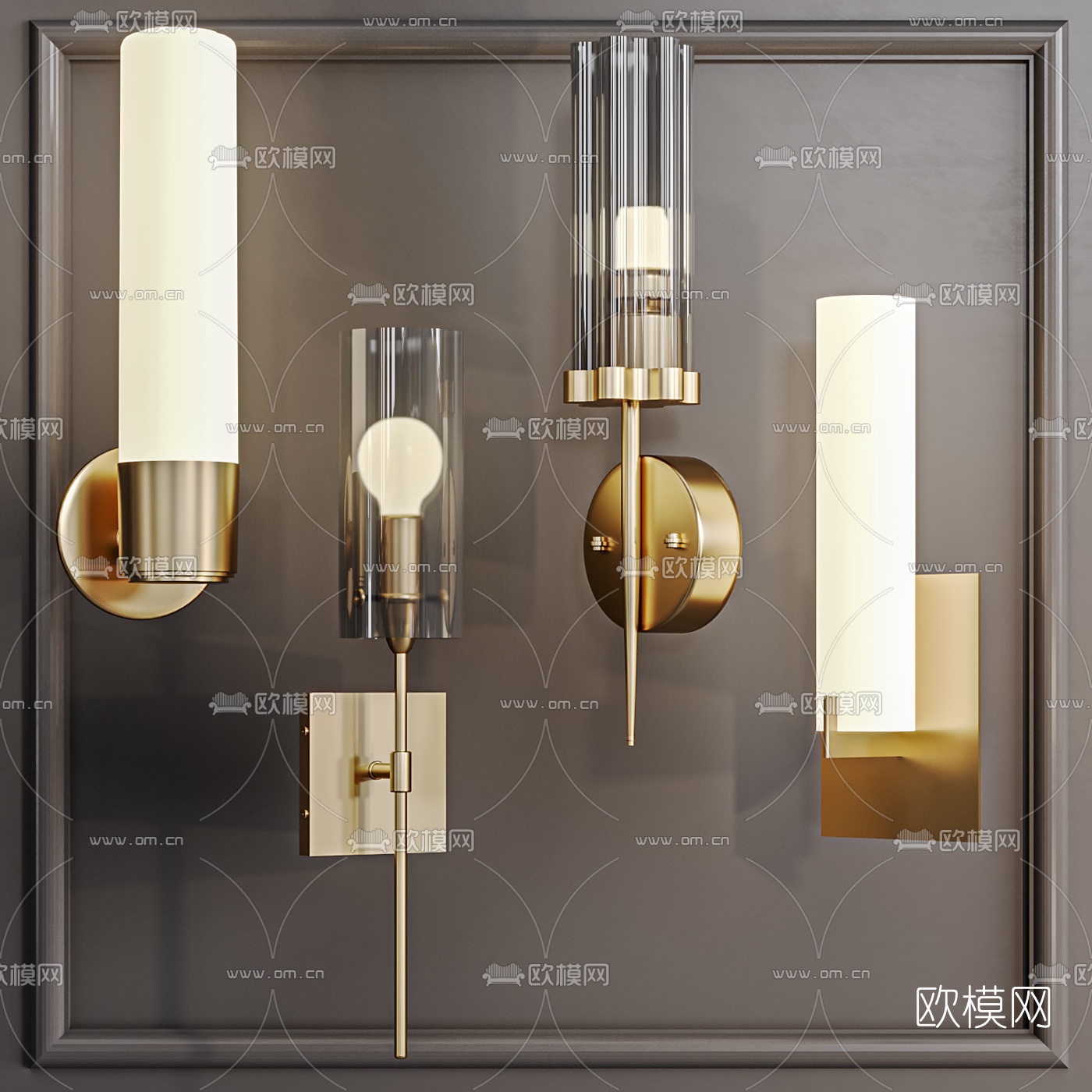 现代轻奢壁灯3d模型下载