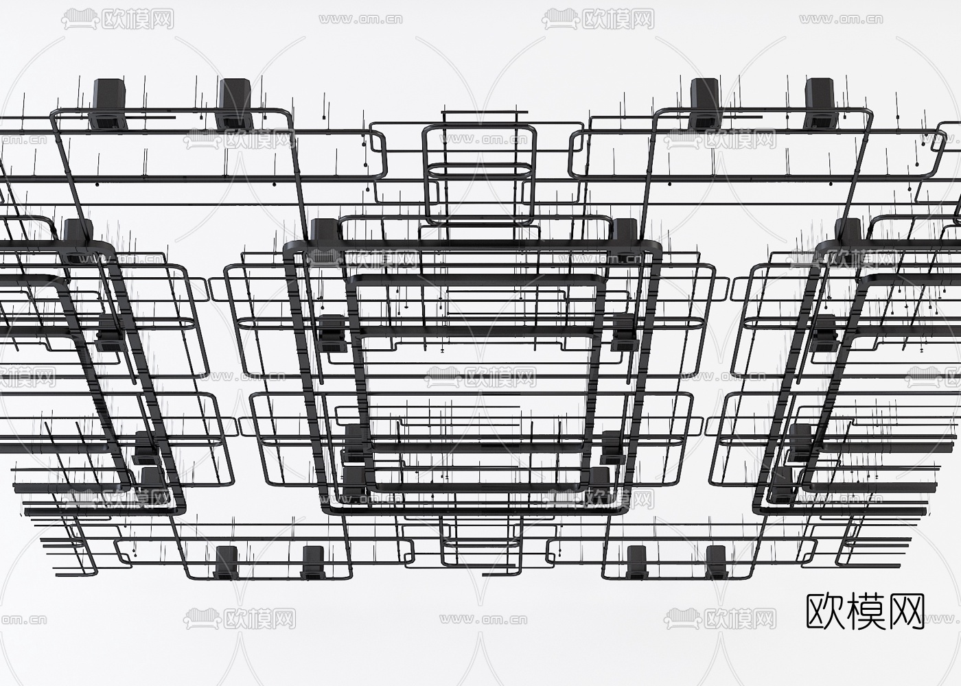 工业风消防空调管道3d模型下载
