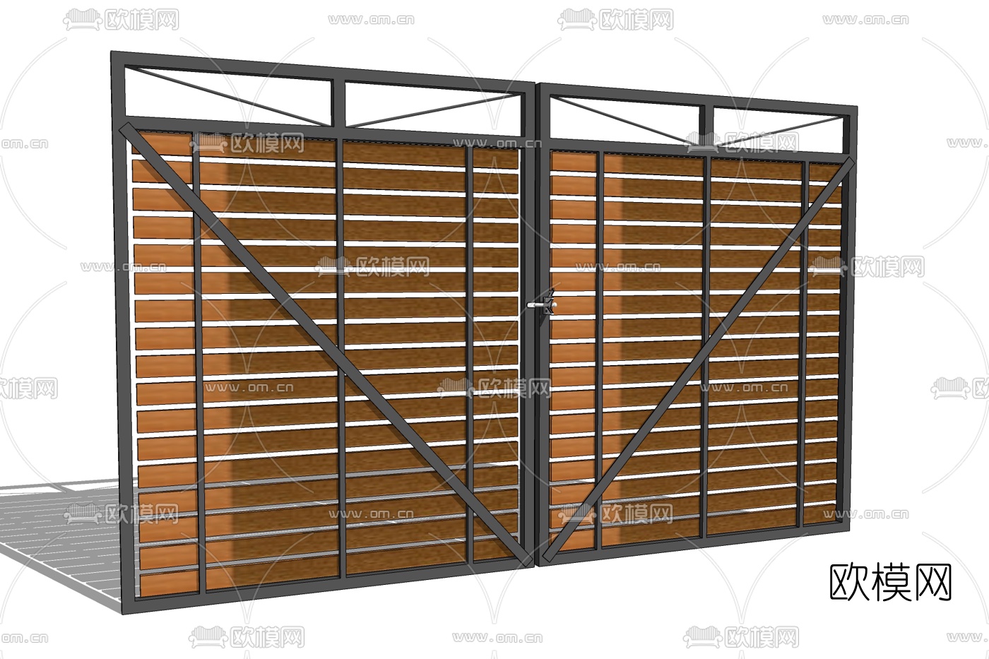 现代防盗门免费su模型下载