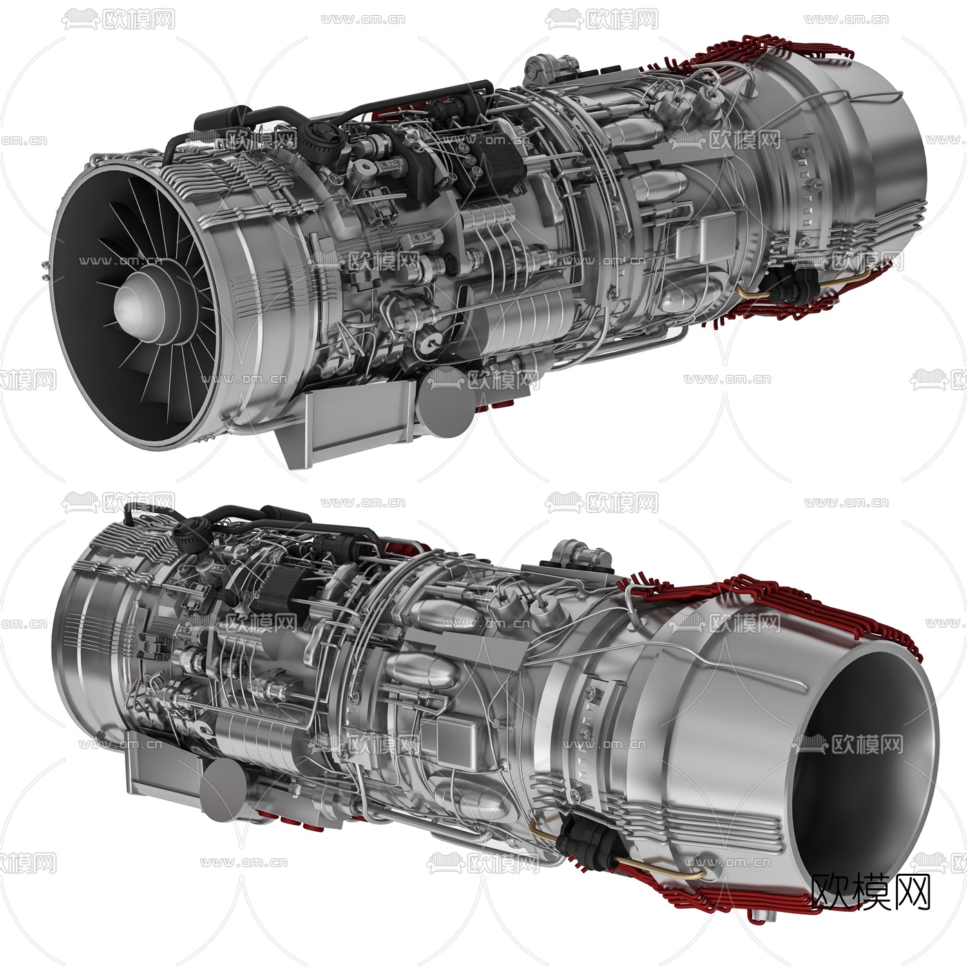 现代航空发动机引擎3d模型下载