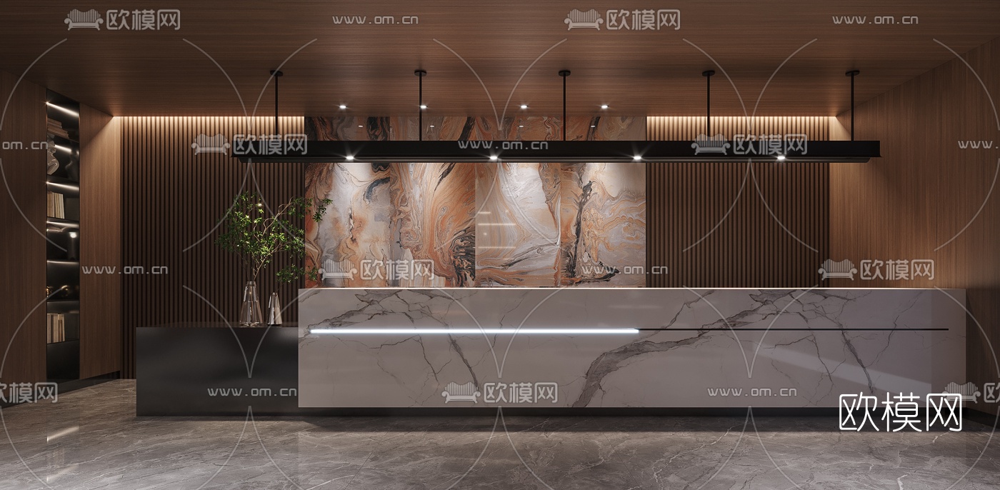 现代酒店大堂3d模型