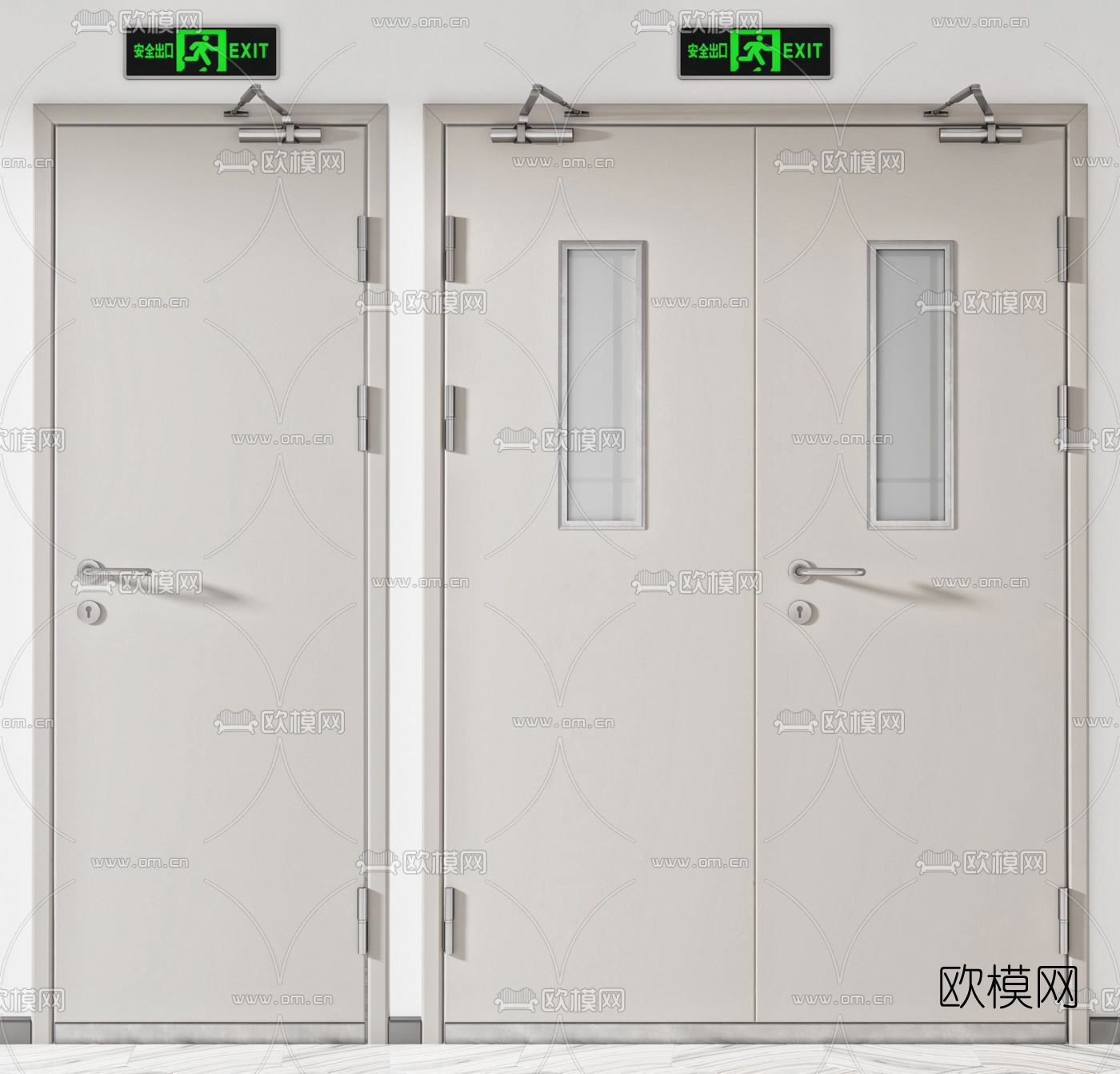 现代消防门防火门3d模型
