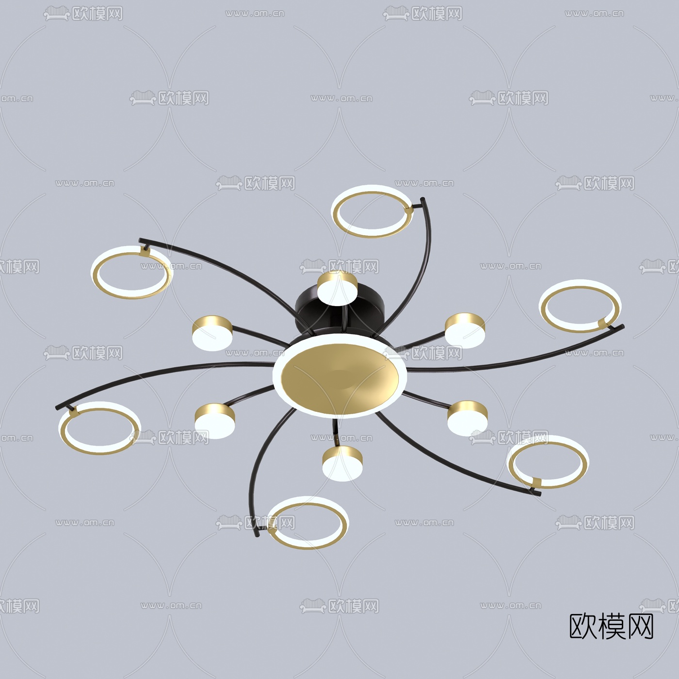 现代轻奢吸顶灯3d模型