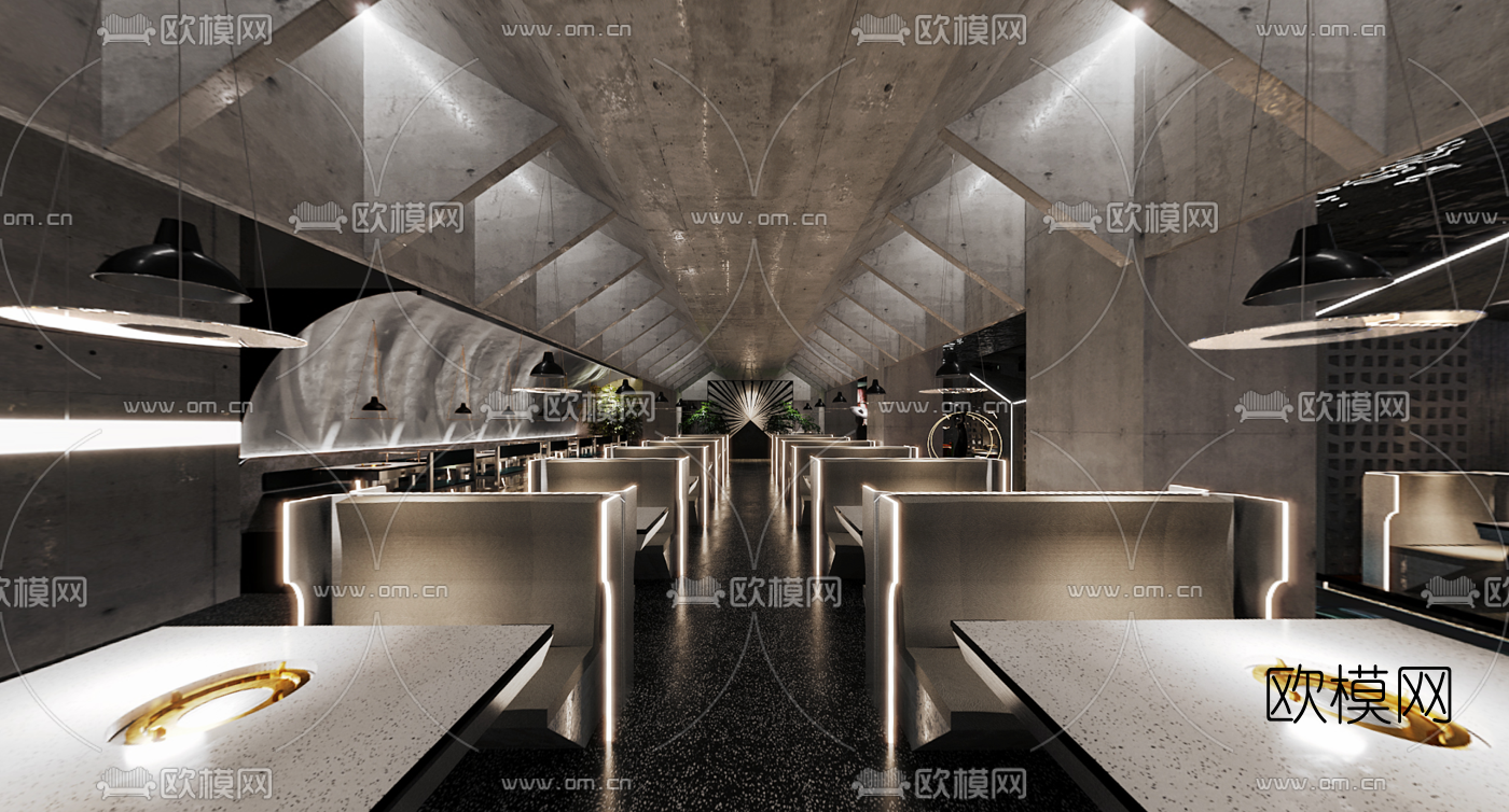 工业风火锅店vr全景3d模型