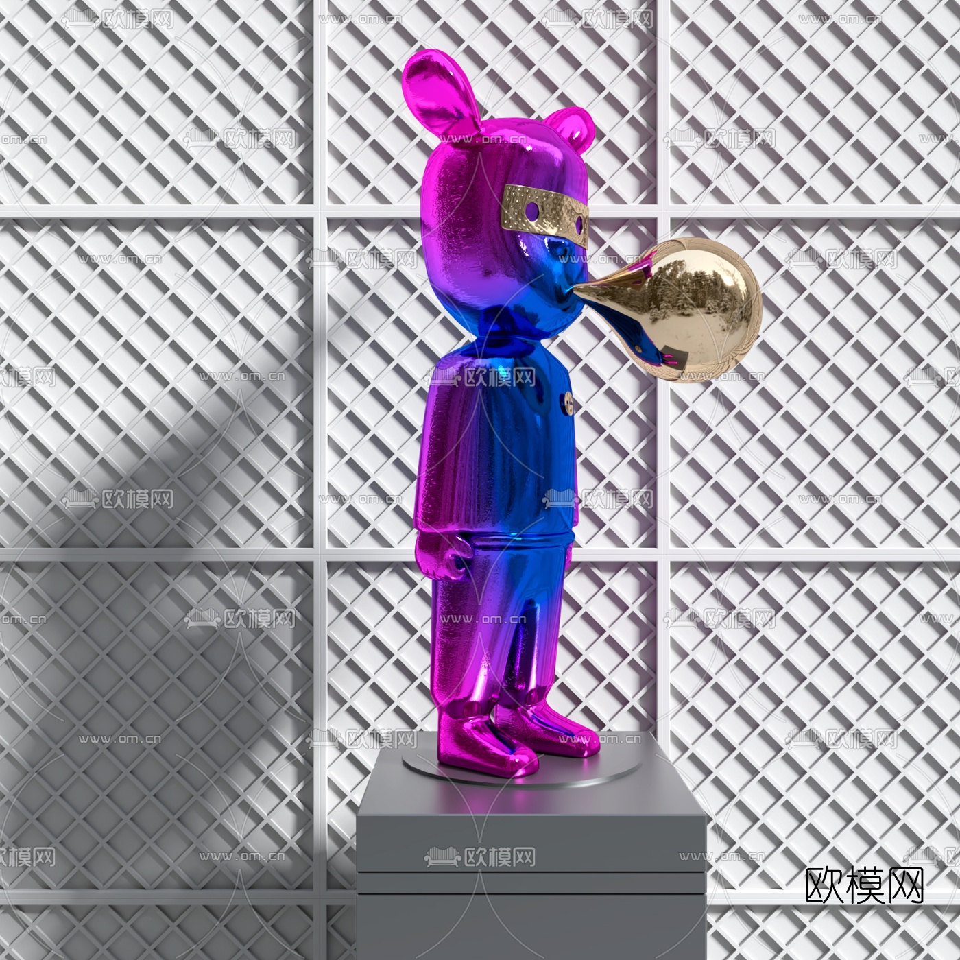 现代公仔雕塑3d模型下载