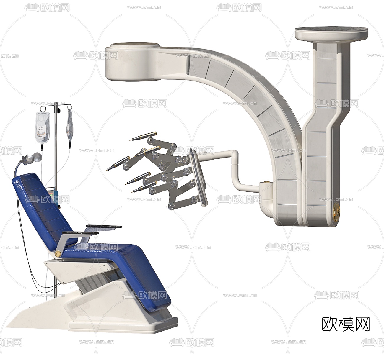 现代医疗器材病床3d模型