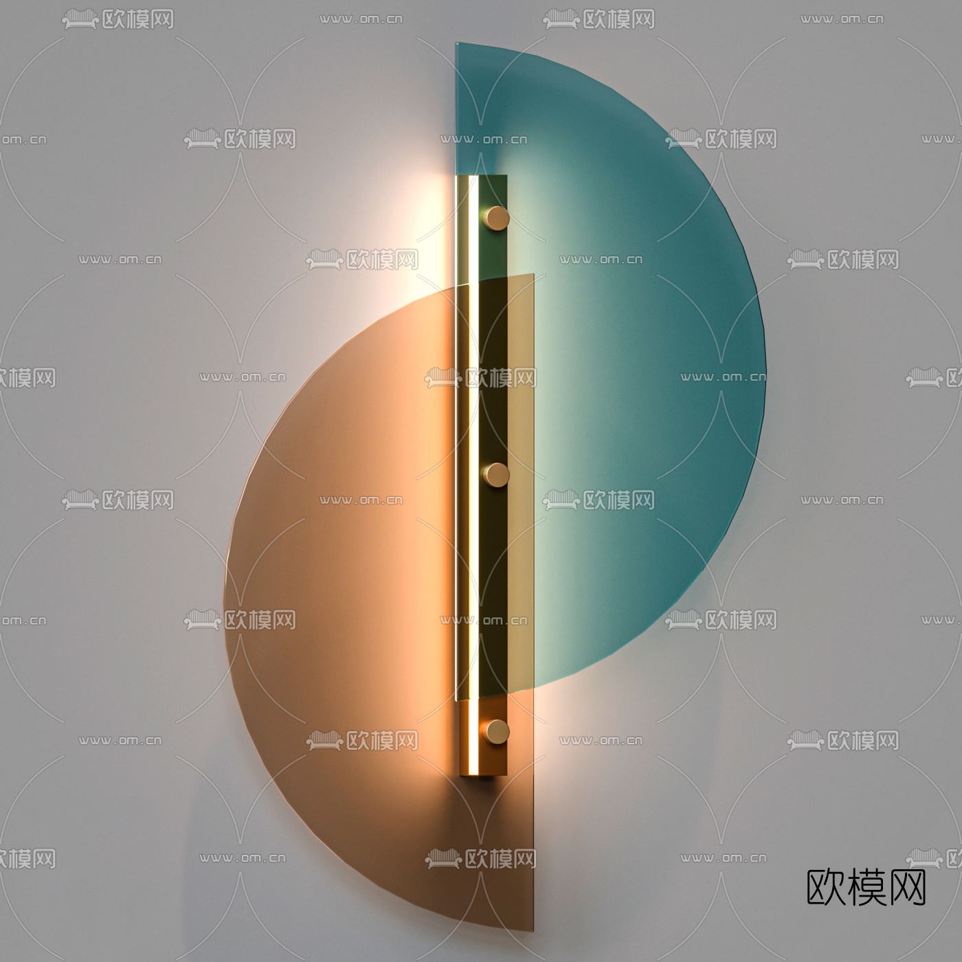 北欧创意玻璃壁灯3d模型下载