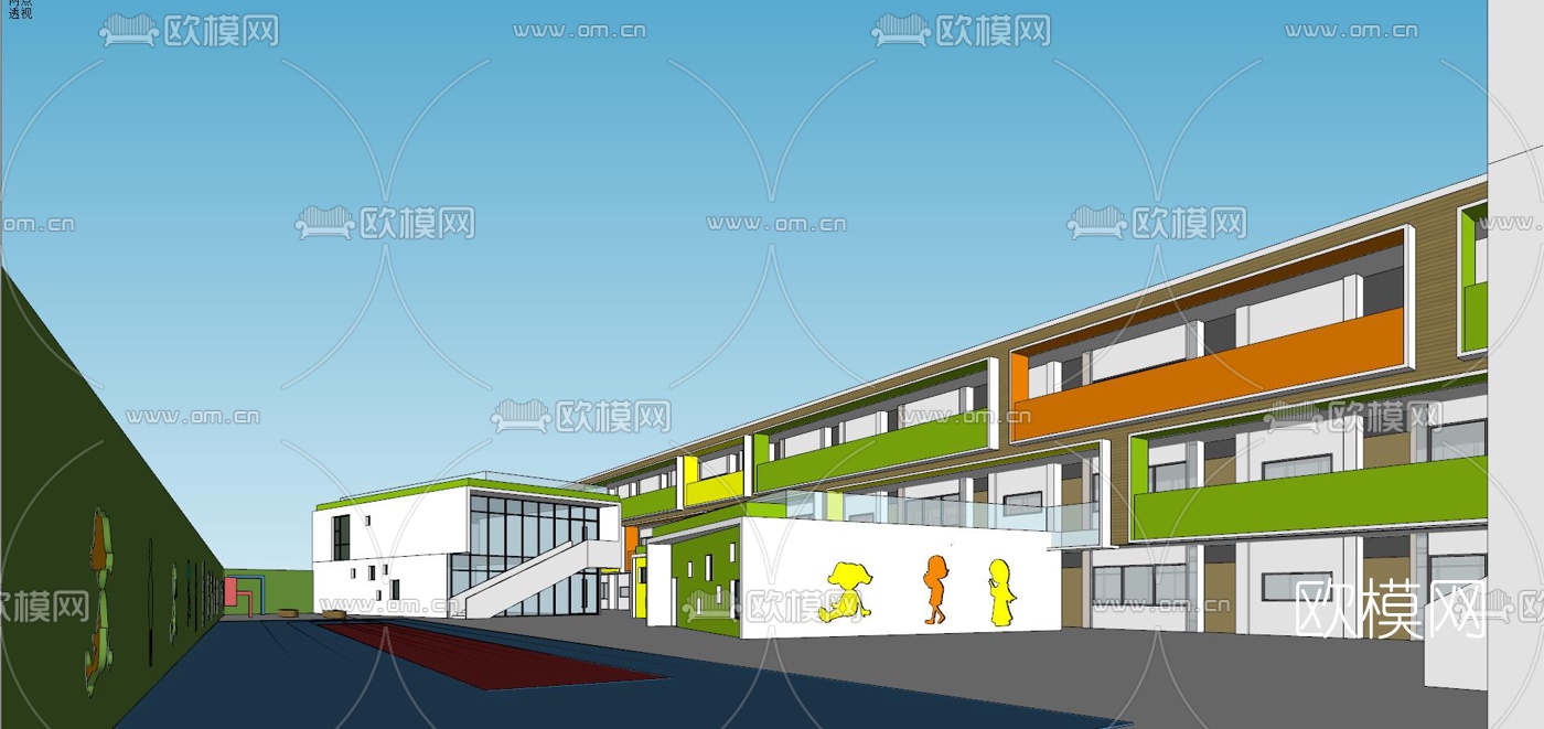 现代办公园区鸟瞰su模型下载（渲染图5）