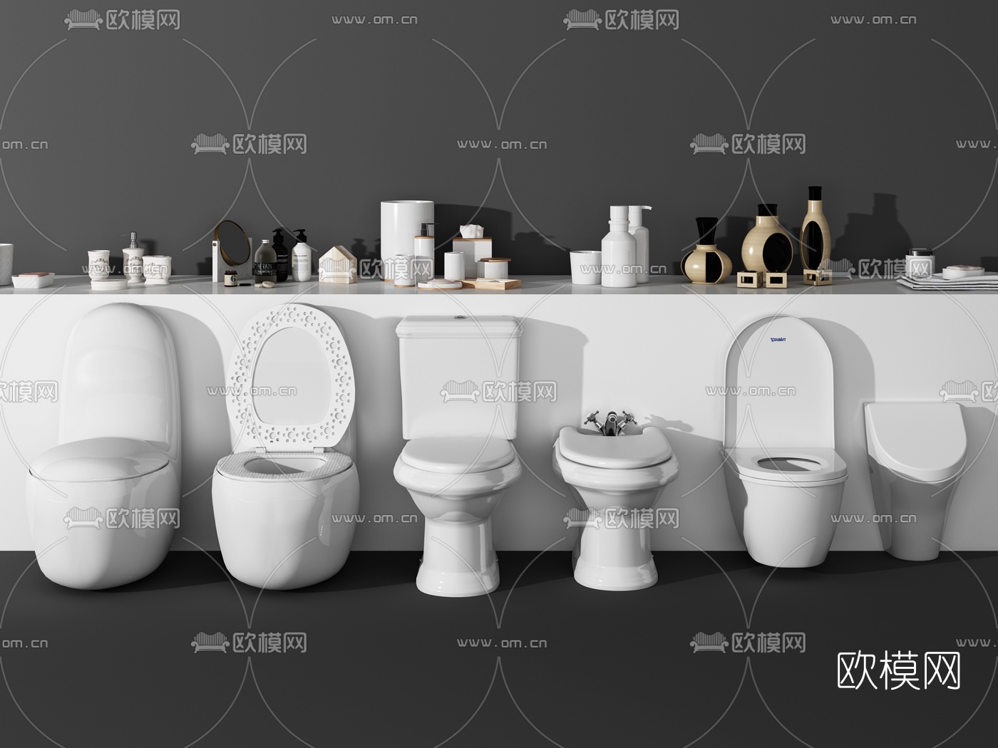 现代儿童马桶洗涤用品3d模型