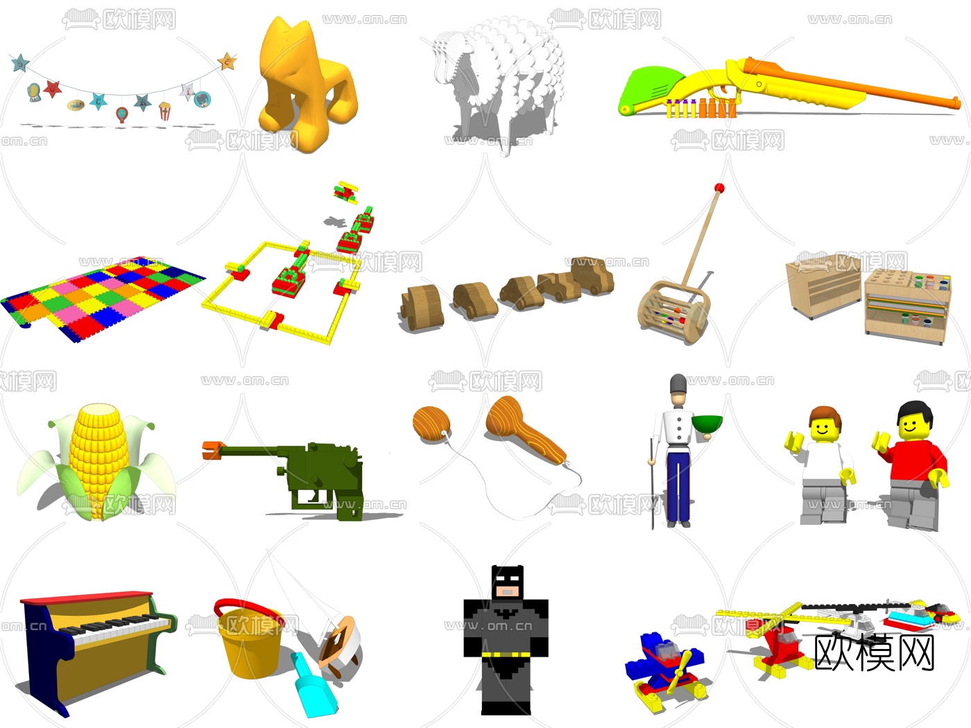 现代儿童玩具积木su模型下载（渲染图6）