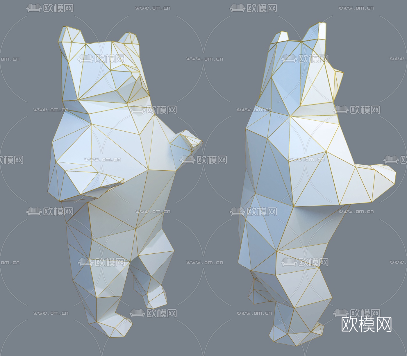 现代熊形园艺灌木3d模型下载（渲染图2）