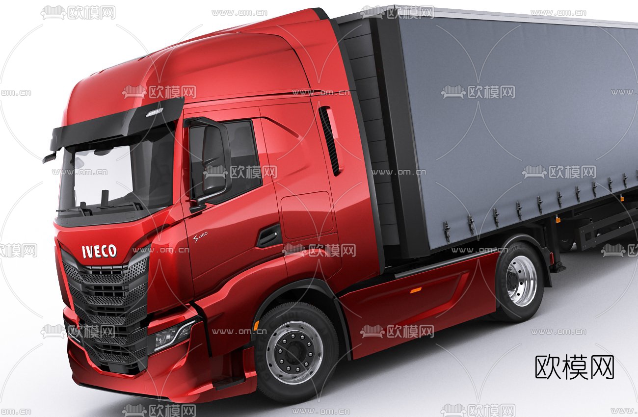 现代箱式货车3d模型