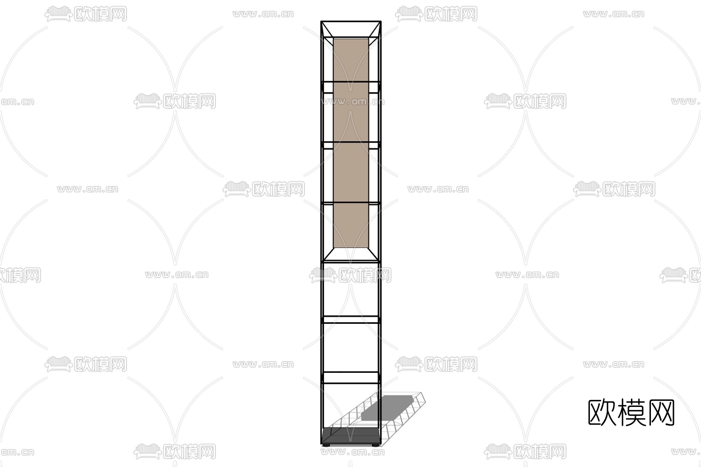 工业风金属置物架免费su模型下载