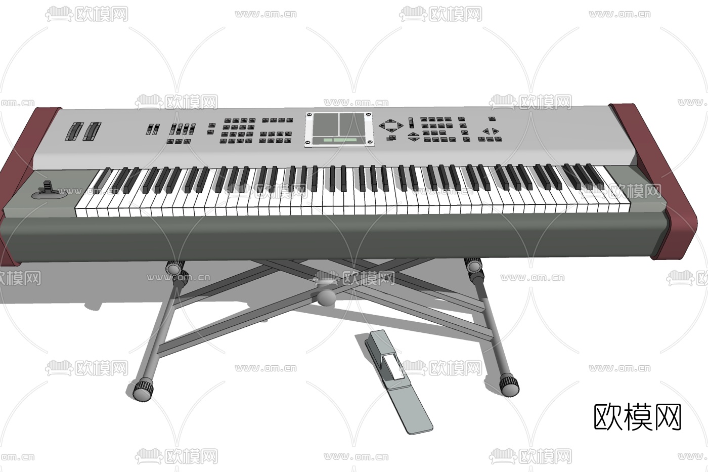 现代电子钢琴免费su模型下载