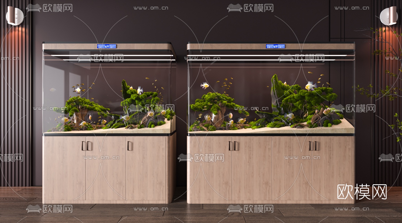 现代鱼缸3d模型