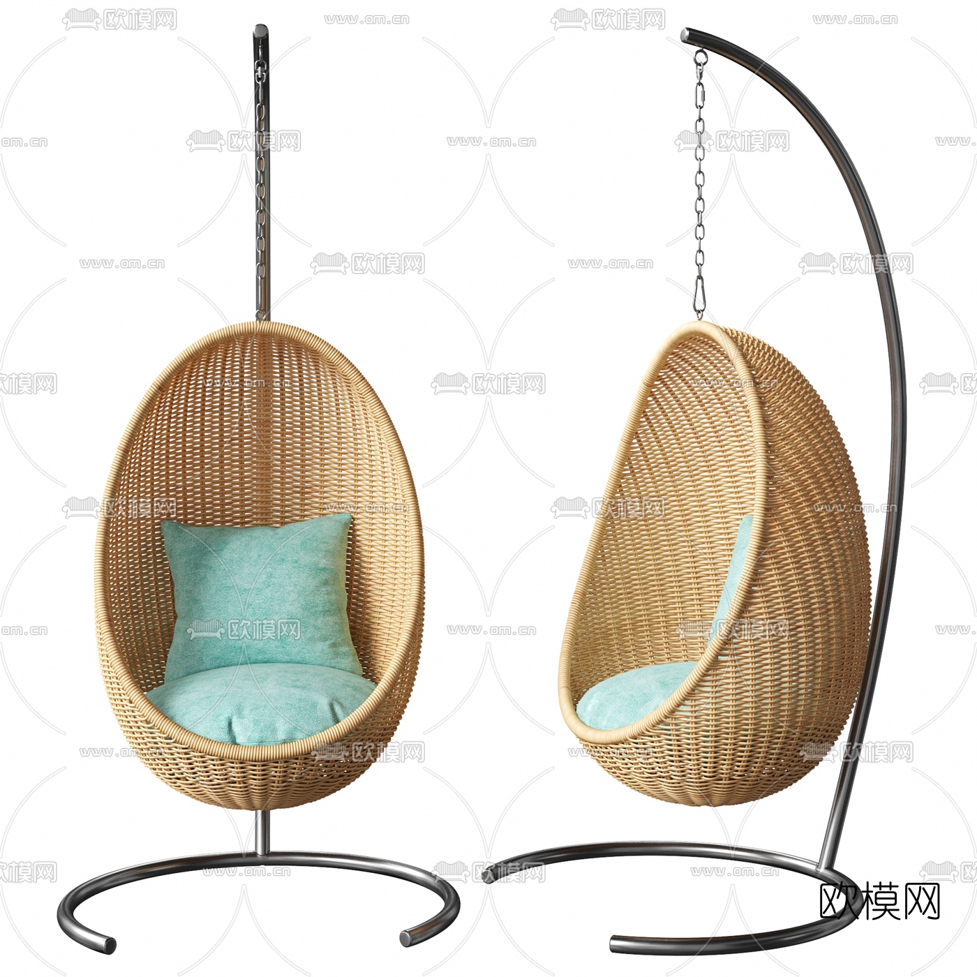 现代户外编织吊椅3d模型下载
