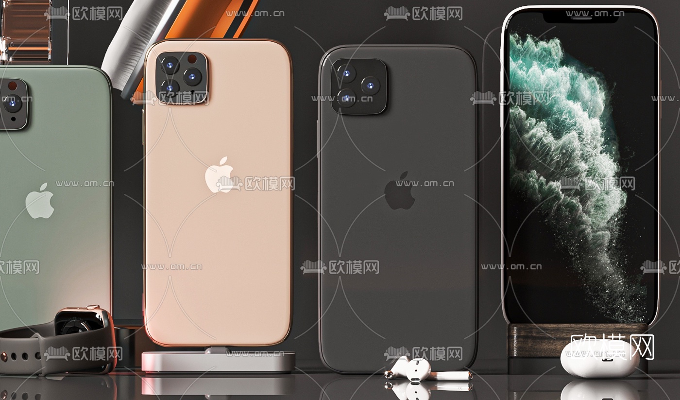现代苹果手机3d模型