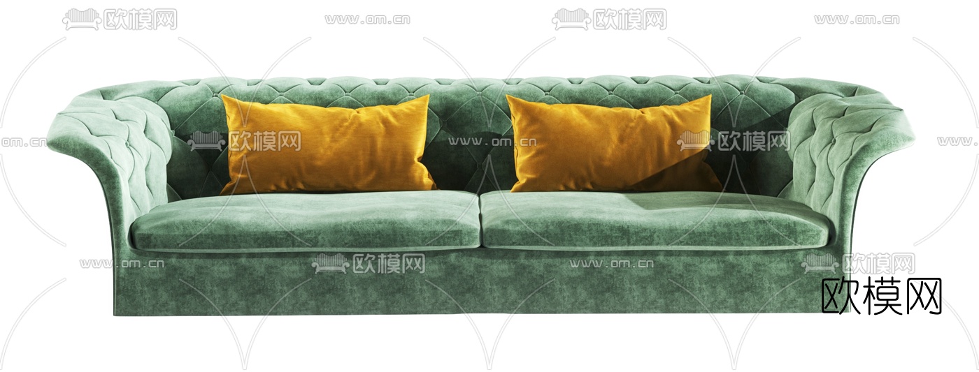 Moroso 简欧绒布双人沙发3d模型