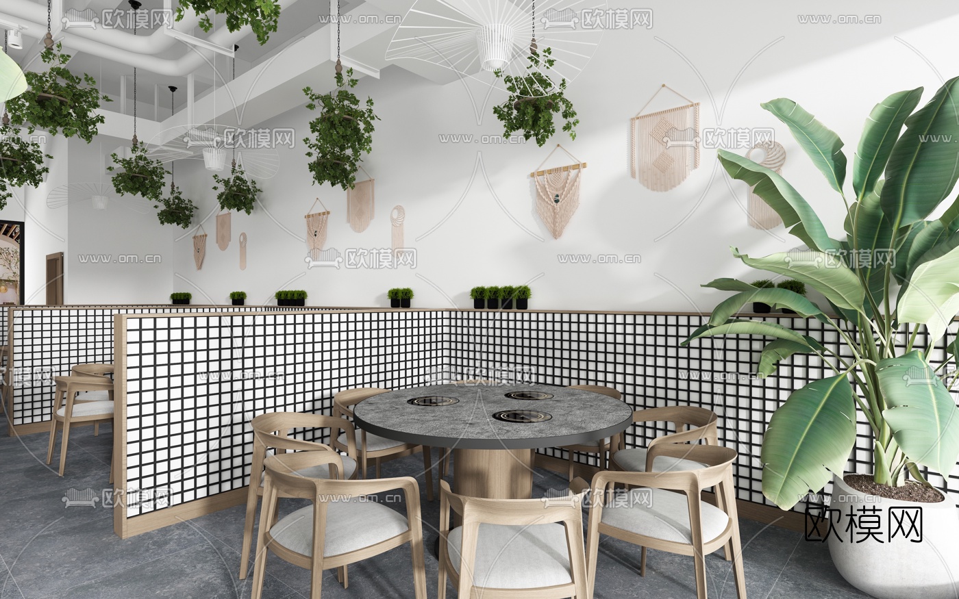 北欧水晶焖锅火锅店3d模型下载（渲染图2）