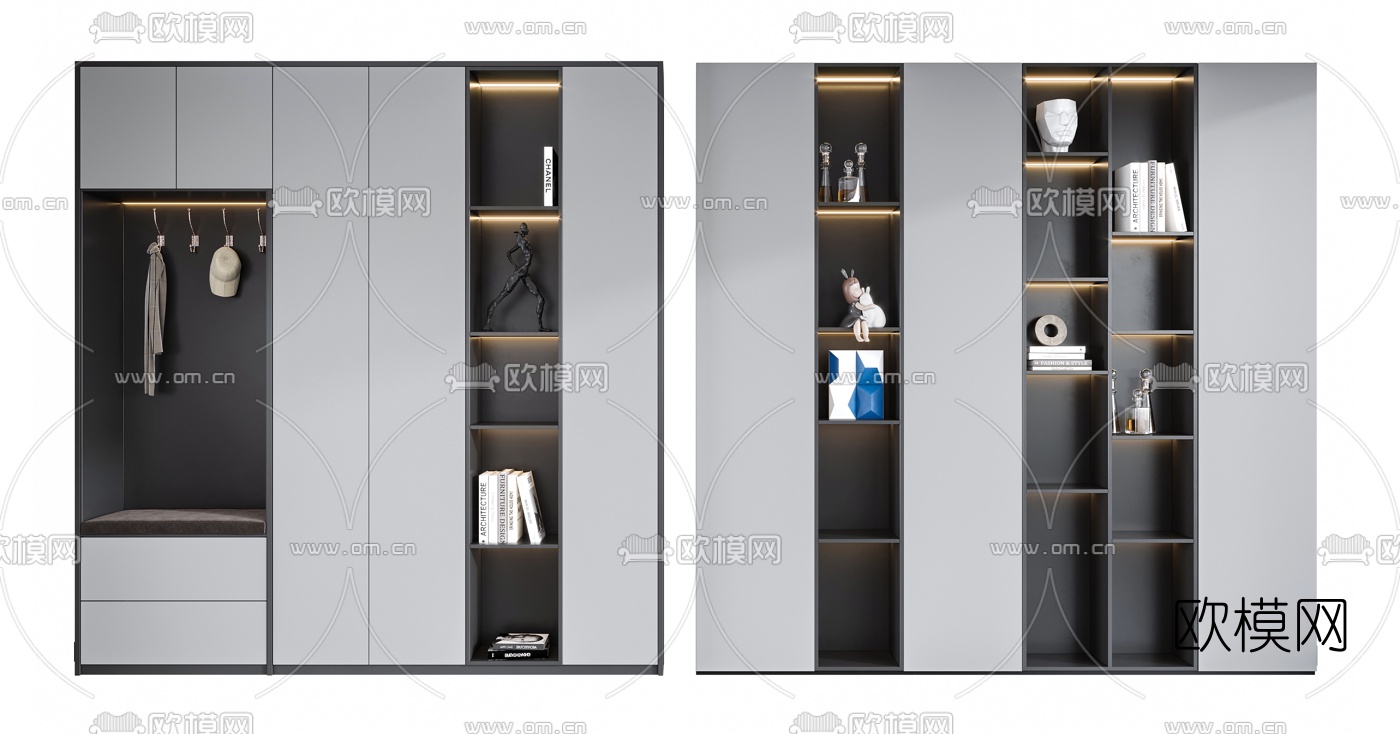 现代鞋柜装饰柜3d模型