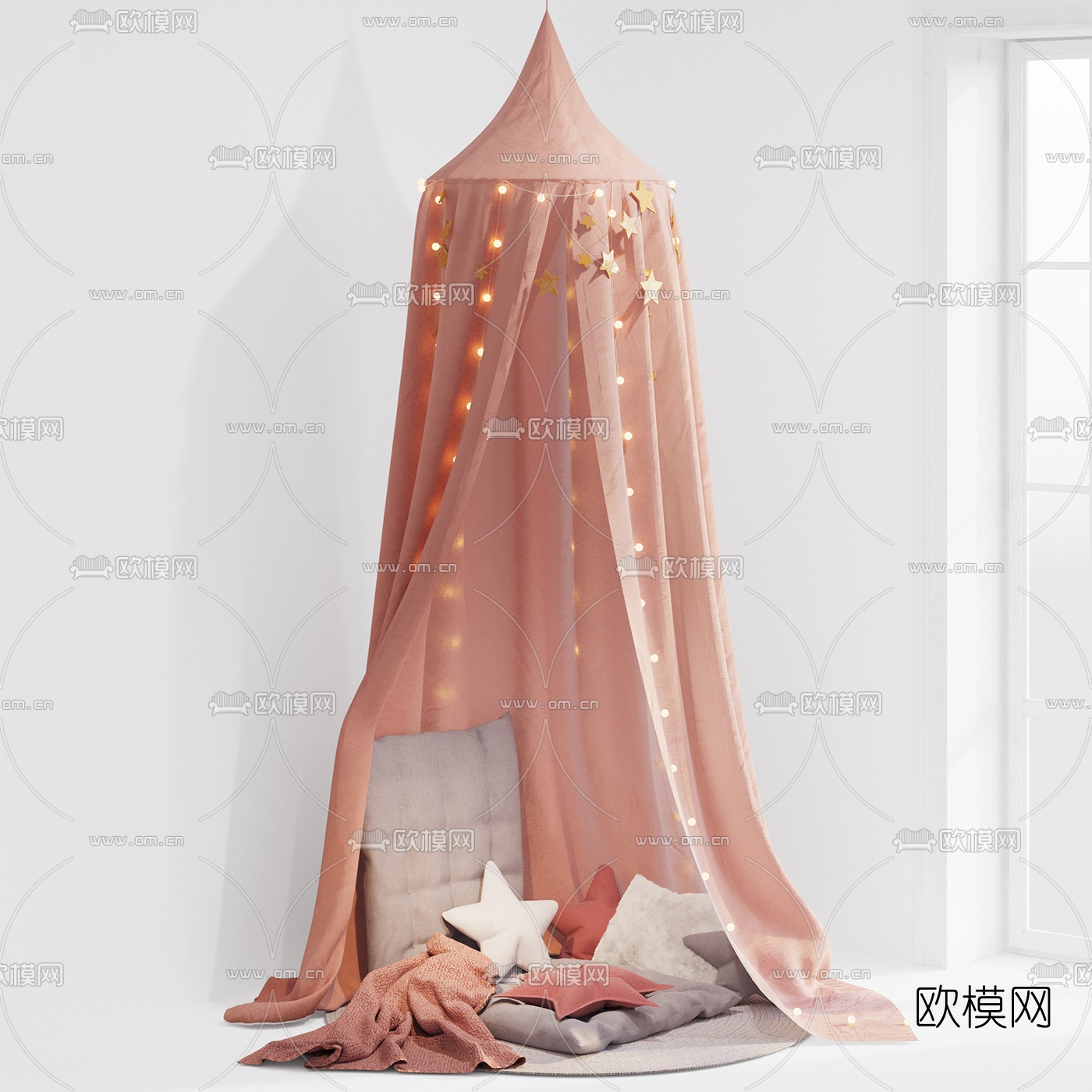 简欧儿童帐篷3d模型下载（渲染图1）