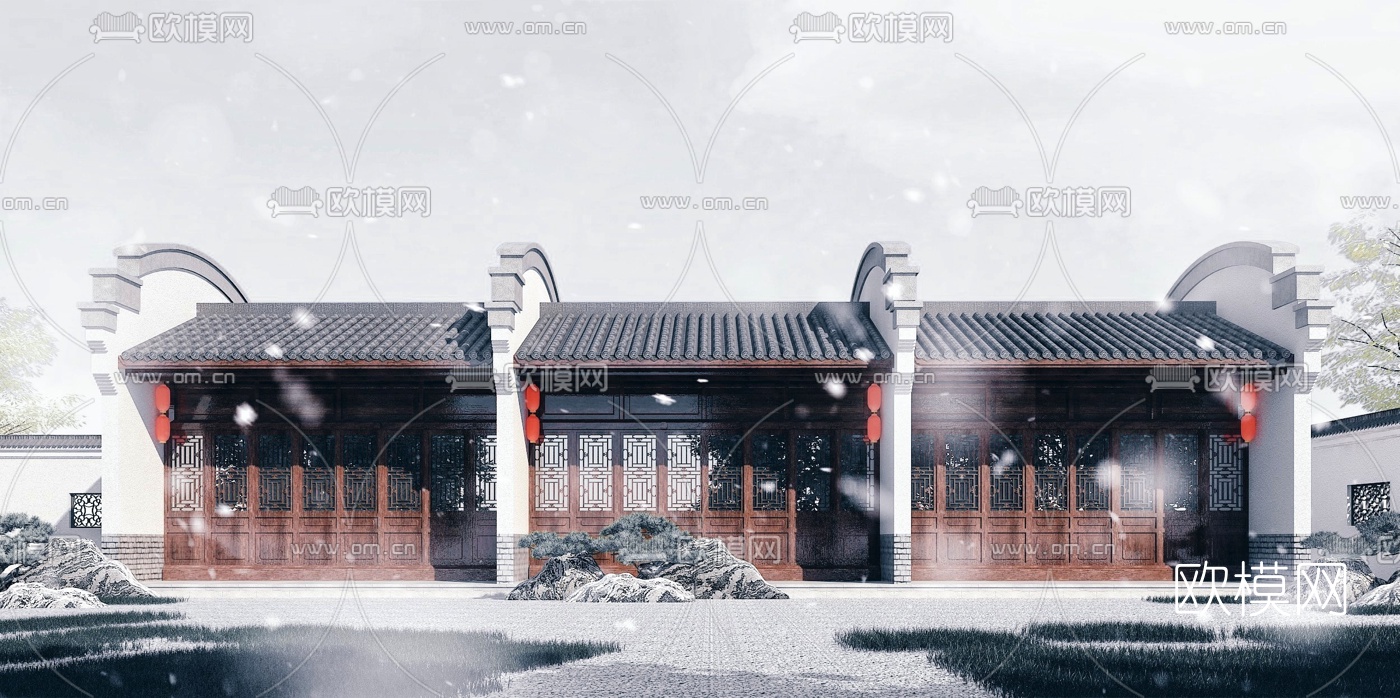 中式徽派古建民居3d模型