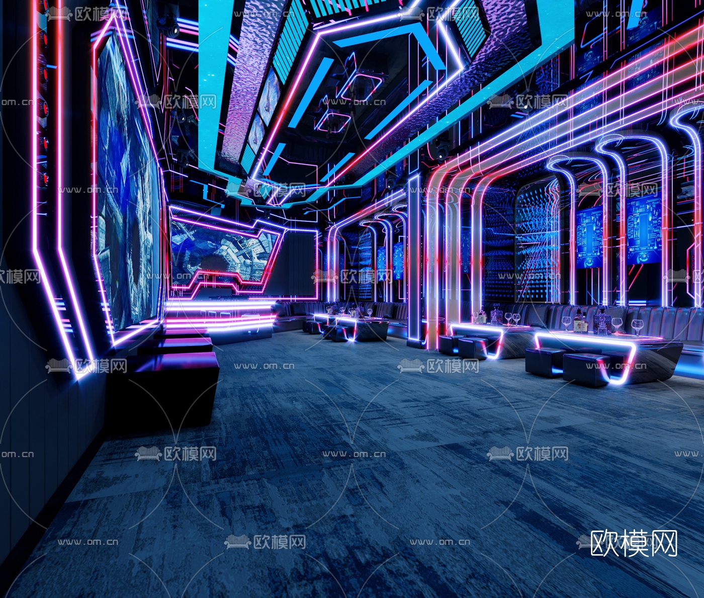 现代ktv包房3d模型下载