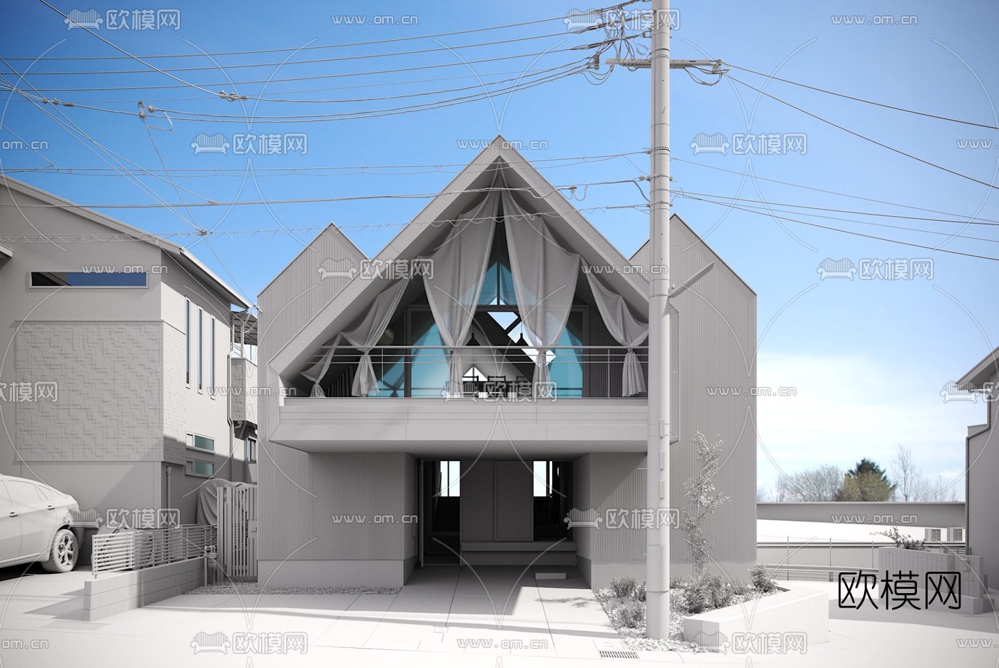 日式京都小屋建筑外观3d模型下载（渲染图4）