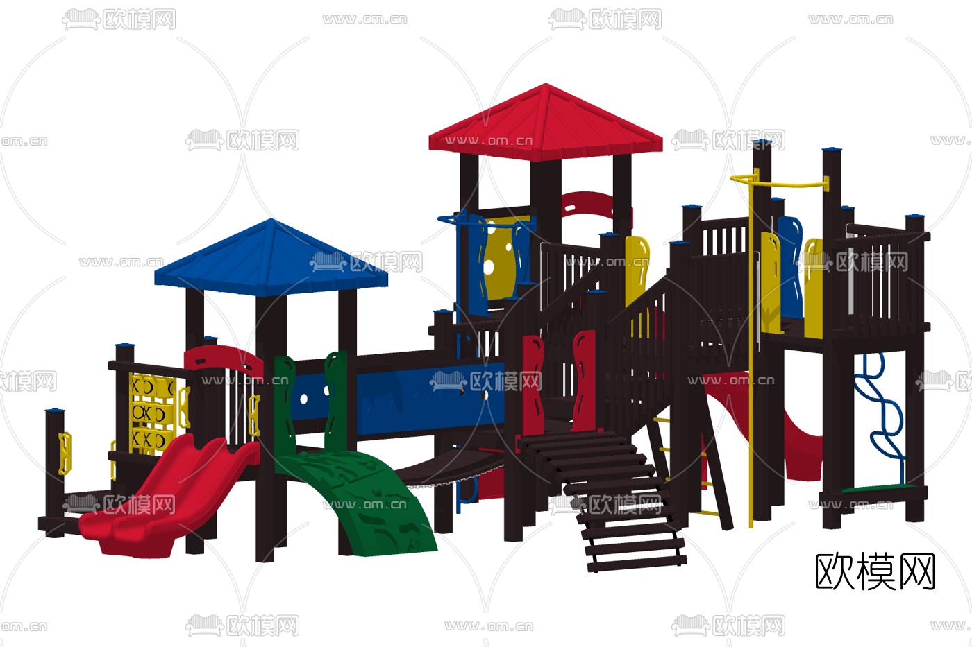 北欧儿童游乐设施su模型下载
