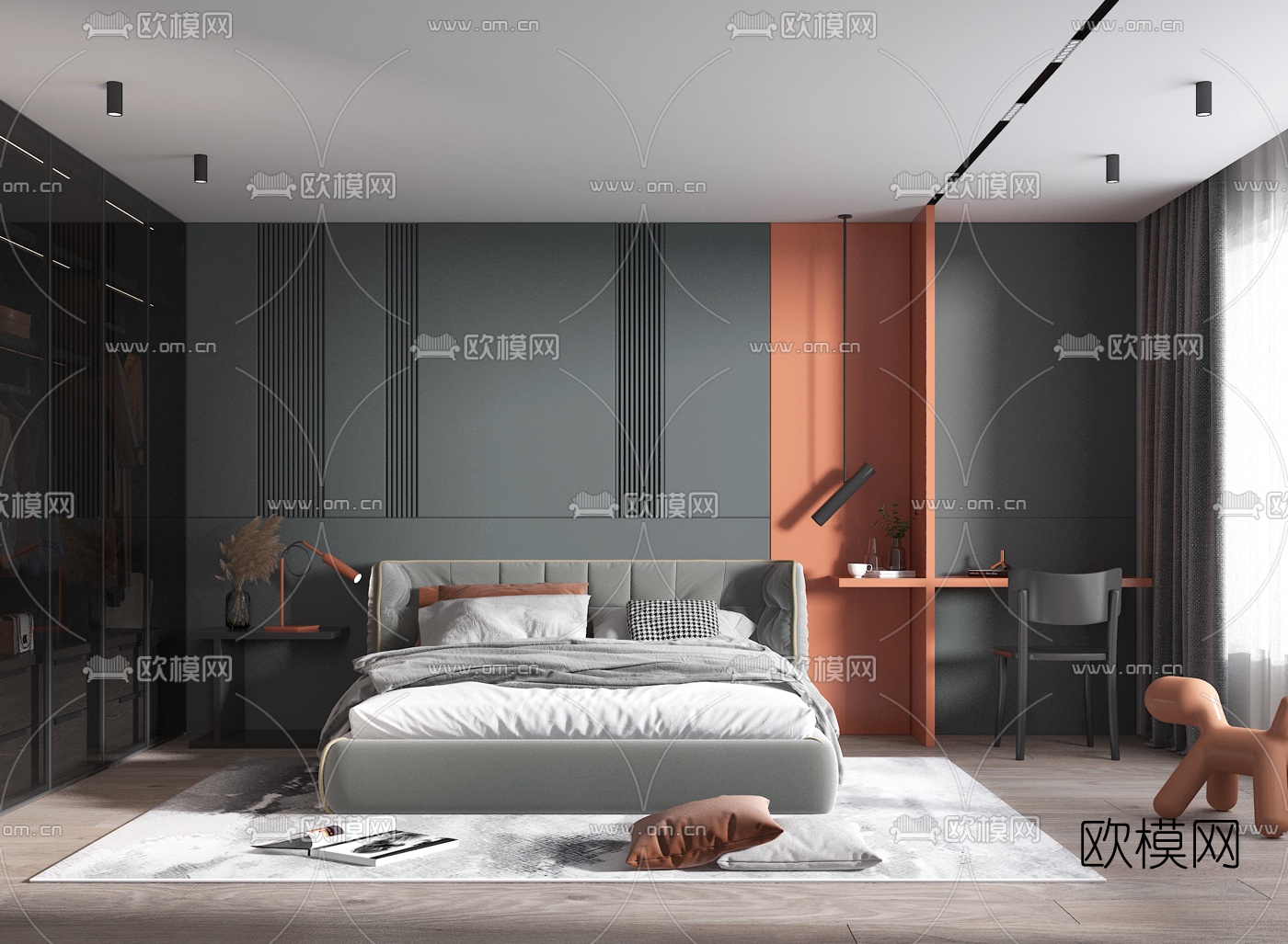 现代简约卧室3d模型