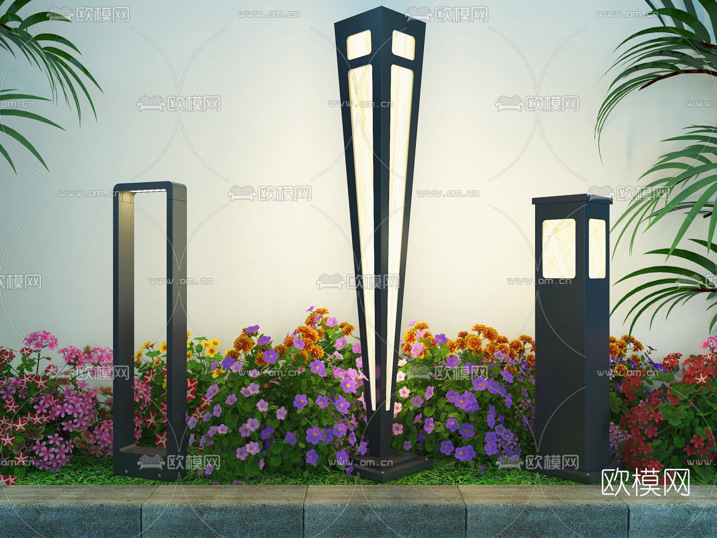 现代景观灯草坪灯3d模型下载