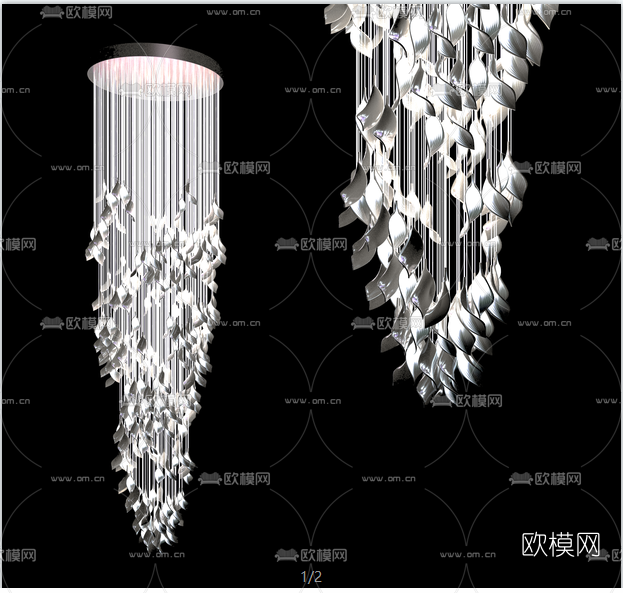 现代水晶吊灯su模型