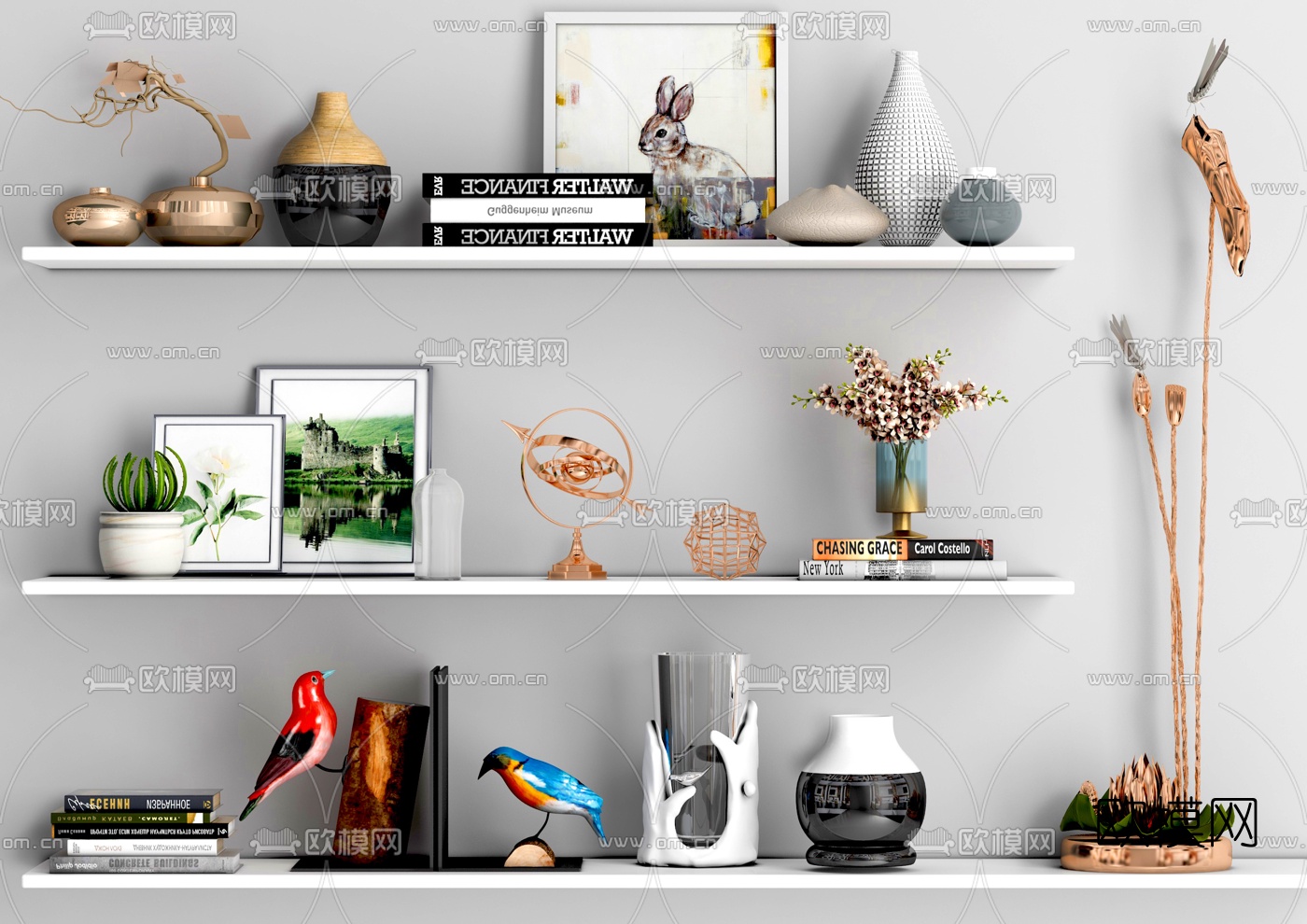 现代花瓶雕塑摆件3d模型下载