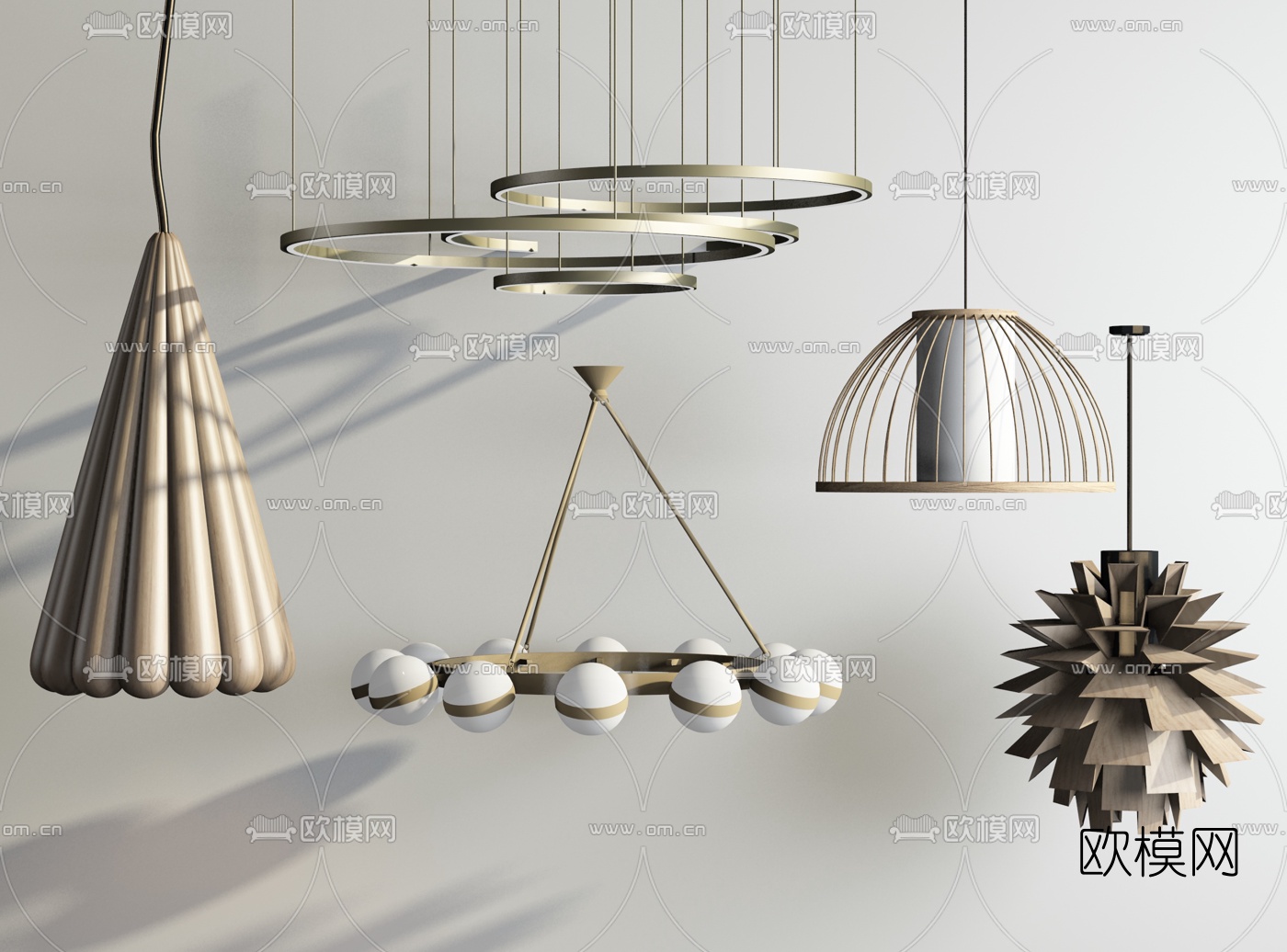 现代轻奢吊灯su模型下载