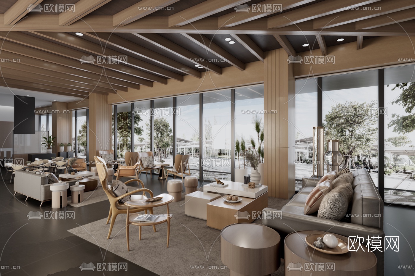 吴舍设计 胶南春风南岸售楼处3d模型下载（渲染图1）