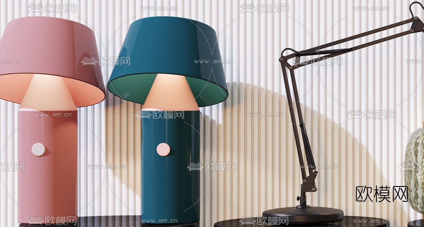 北欧时尚台灯3d模型下载（渲染图3）