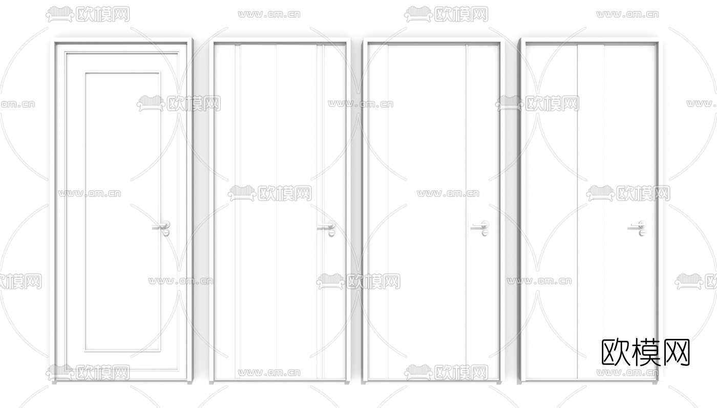 现代房门单开门su模型