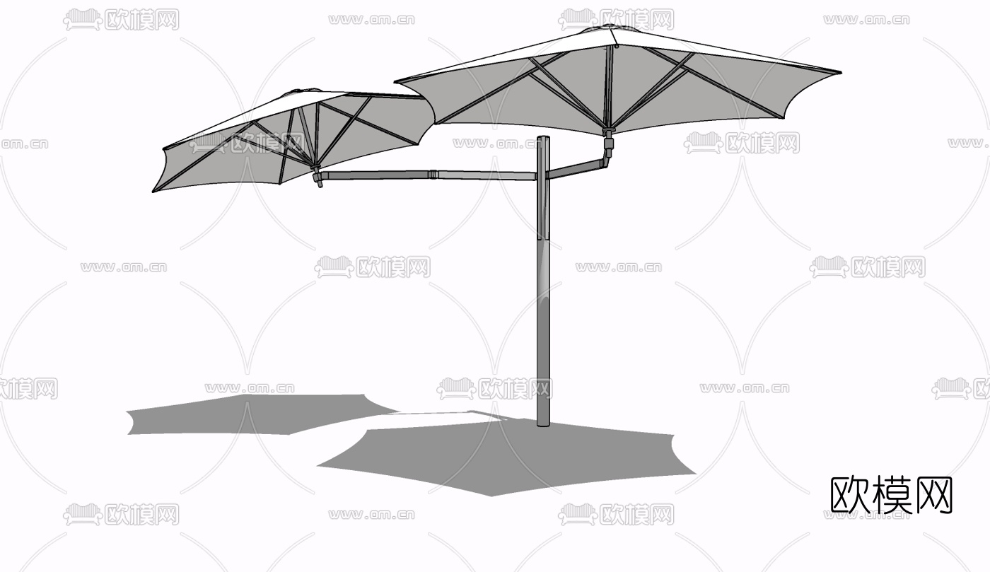 现代遮阳伞免费su模型下载