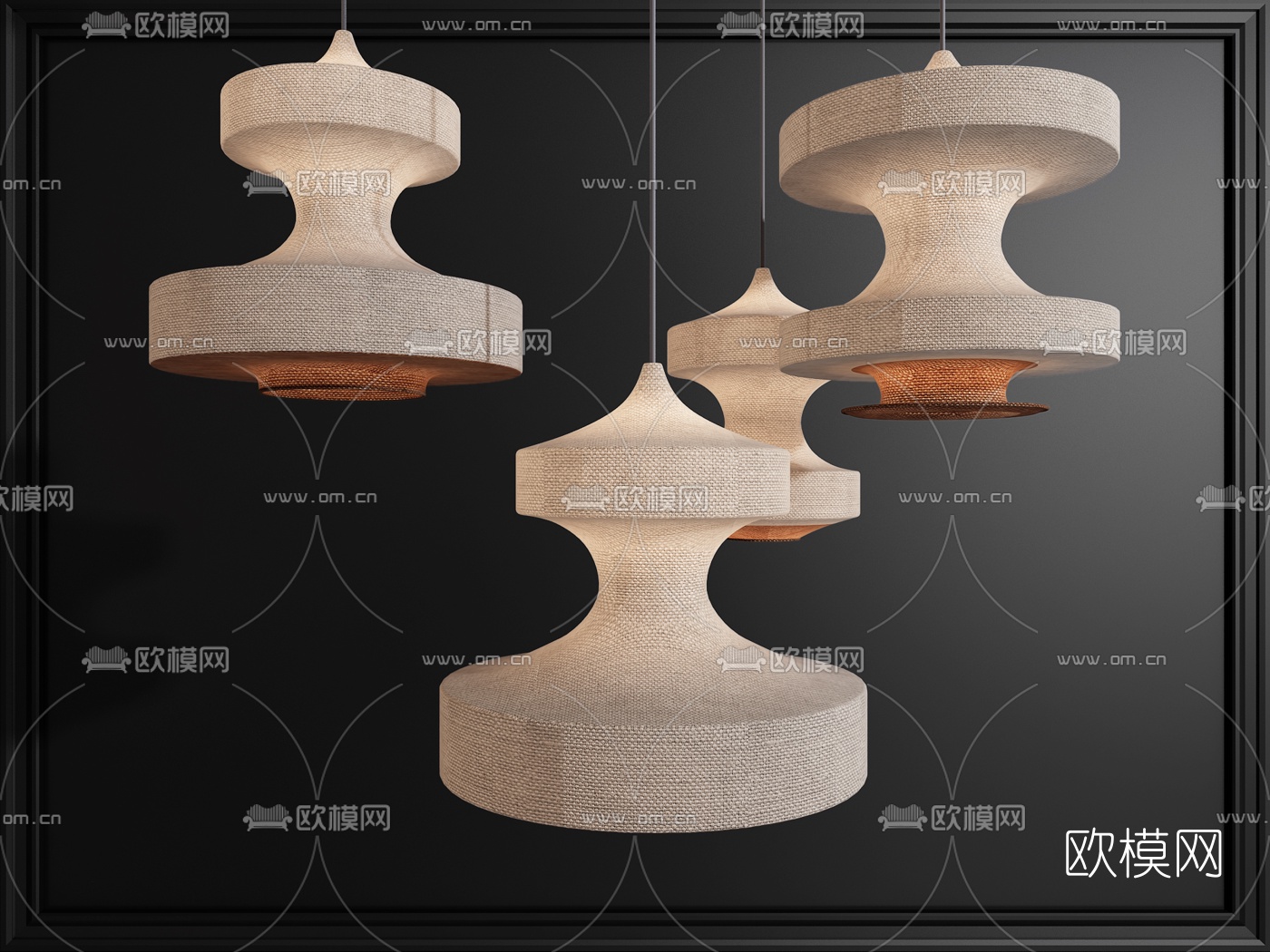 北欧布艺吊灯3d模型