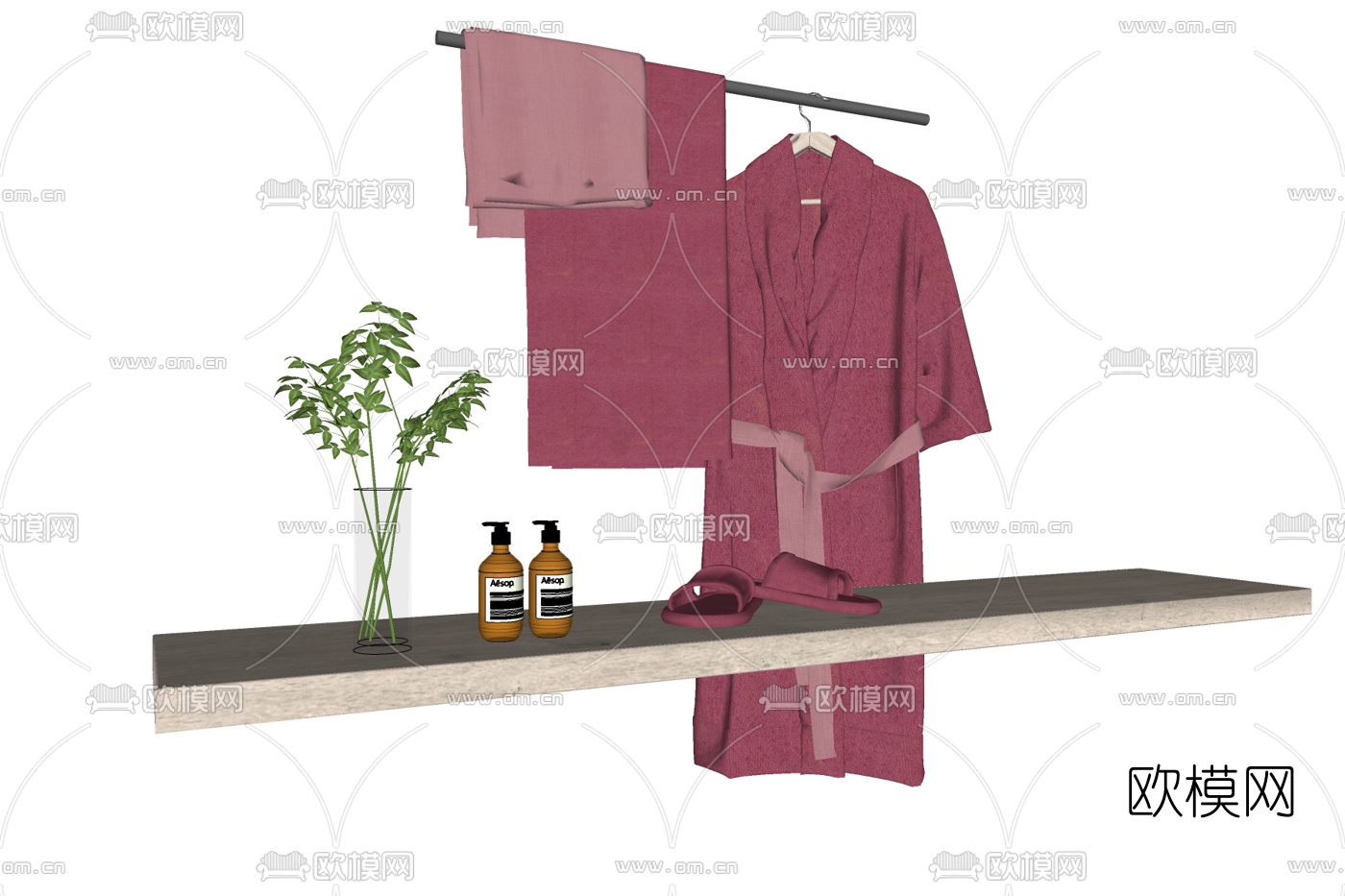 现代浴巾浴袍免费su模型下载