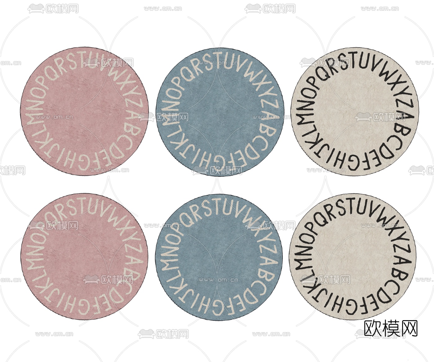 现代圆形地毯su模型下载