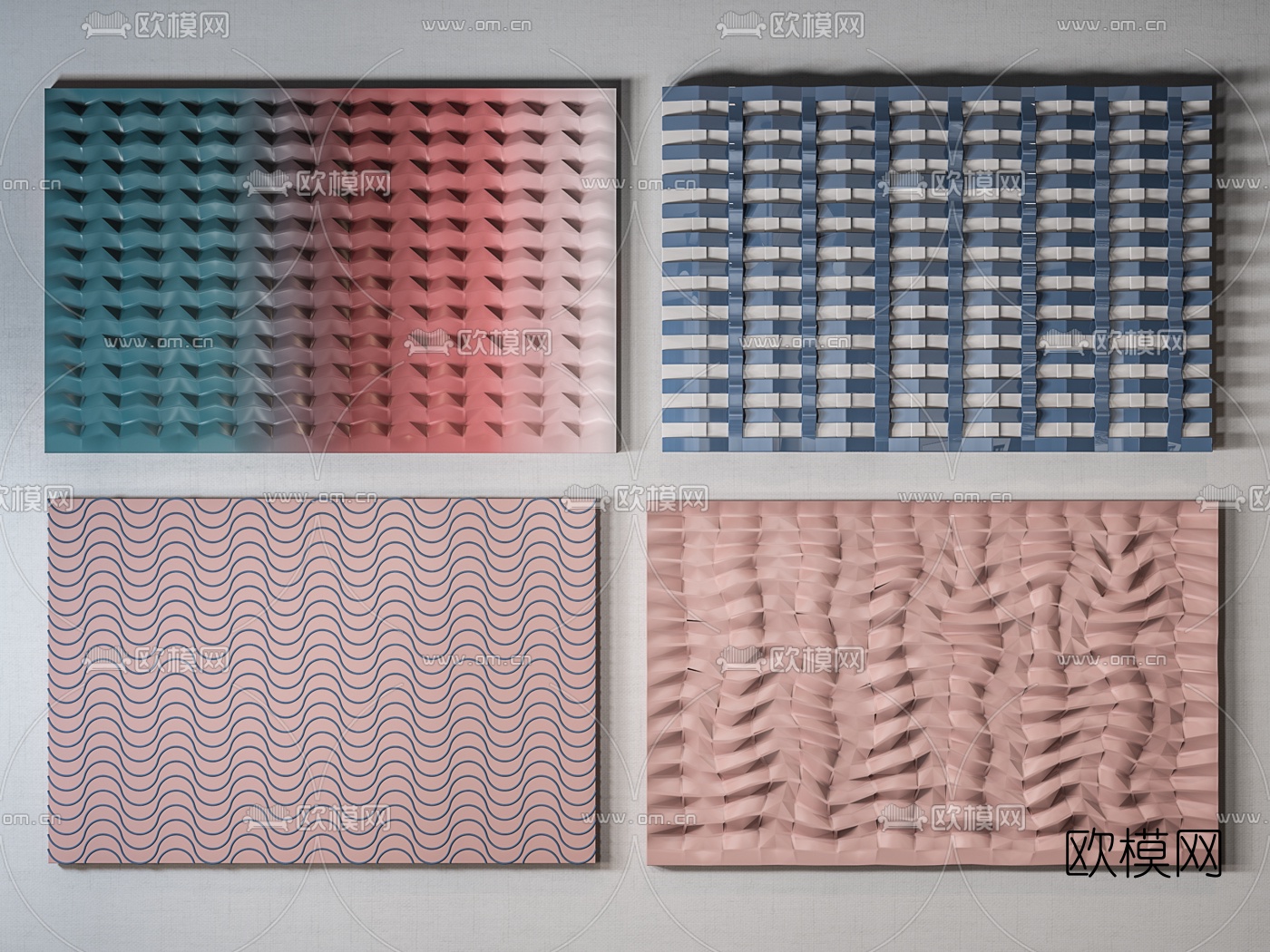 现代简约墙饰3d模型
