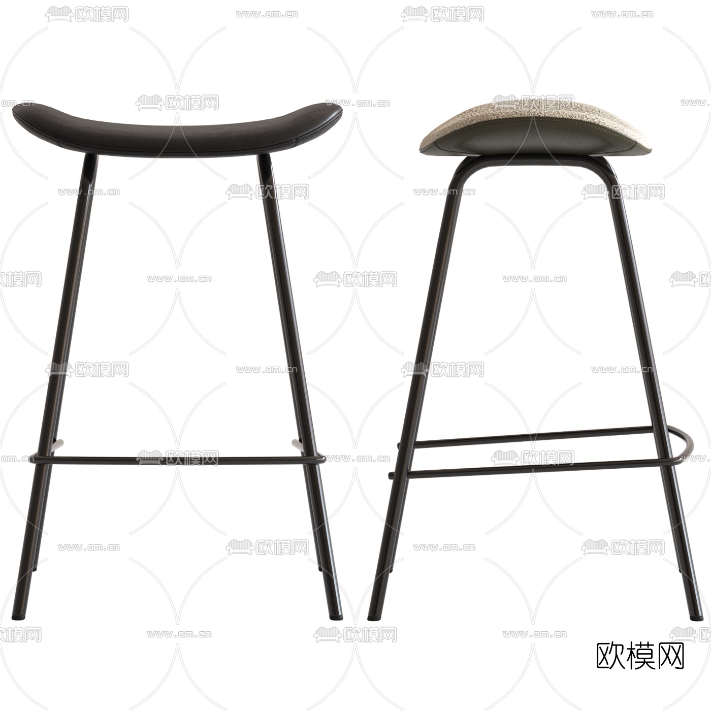 现代吧凳吧椅3d模型下载（渲染图2）