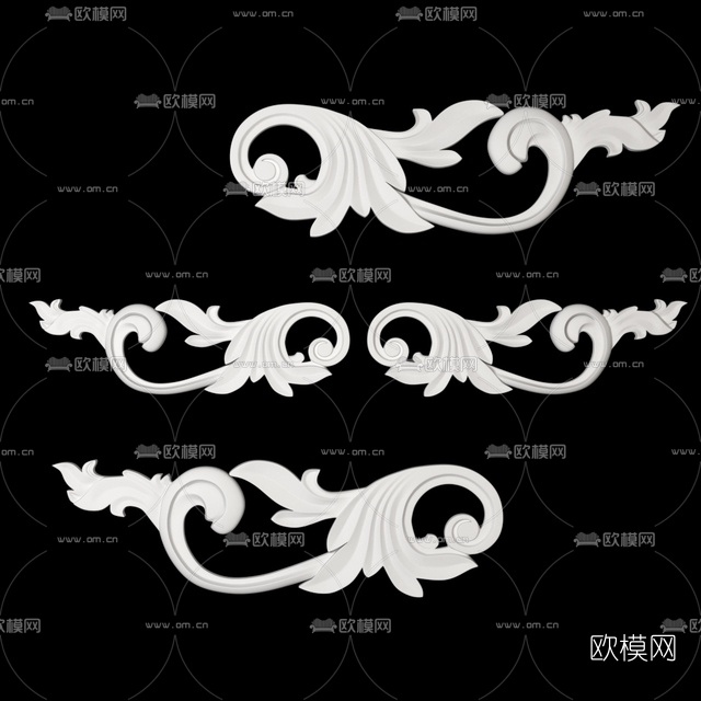 现代石膏雕花免费3d模型下载