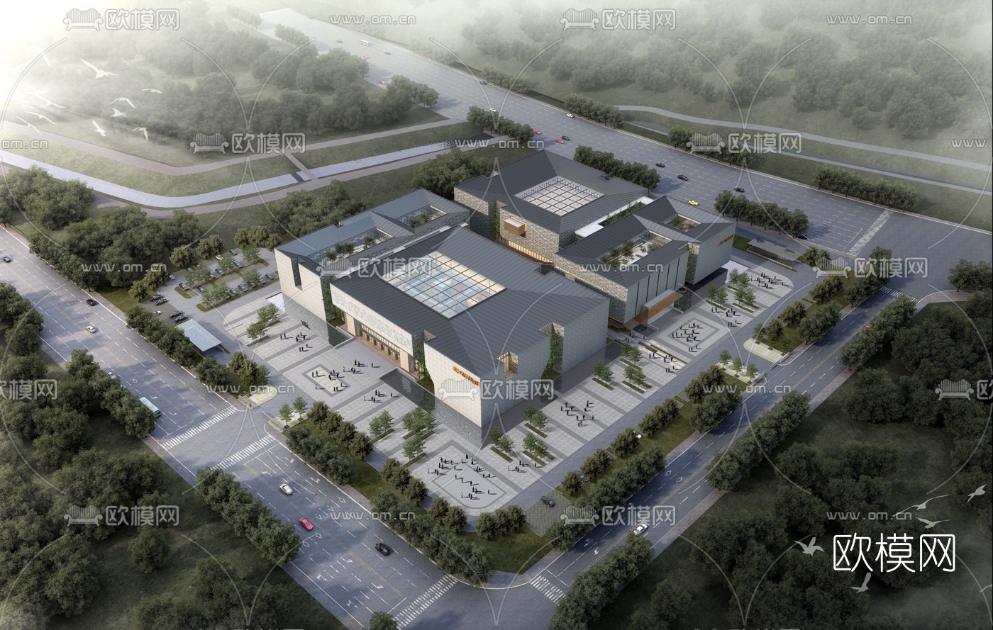 现代博物馆档案馆su模型下载（渲染图3）