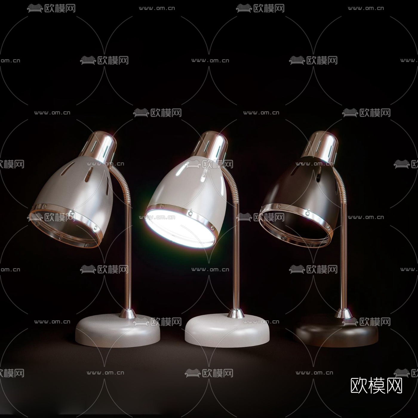 工业风金属台灯免费3d模型下载