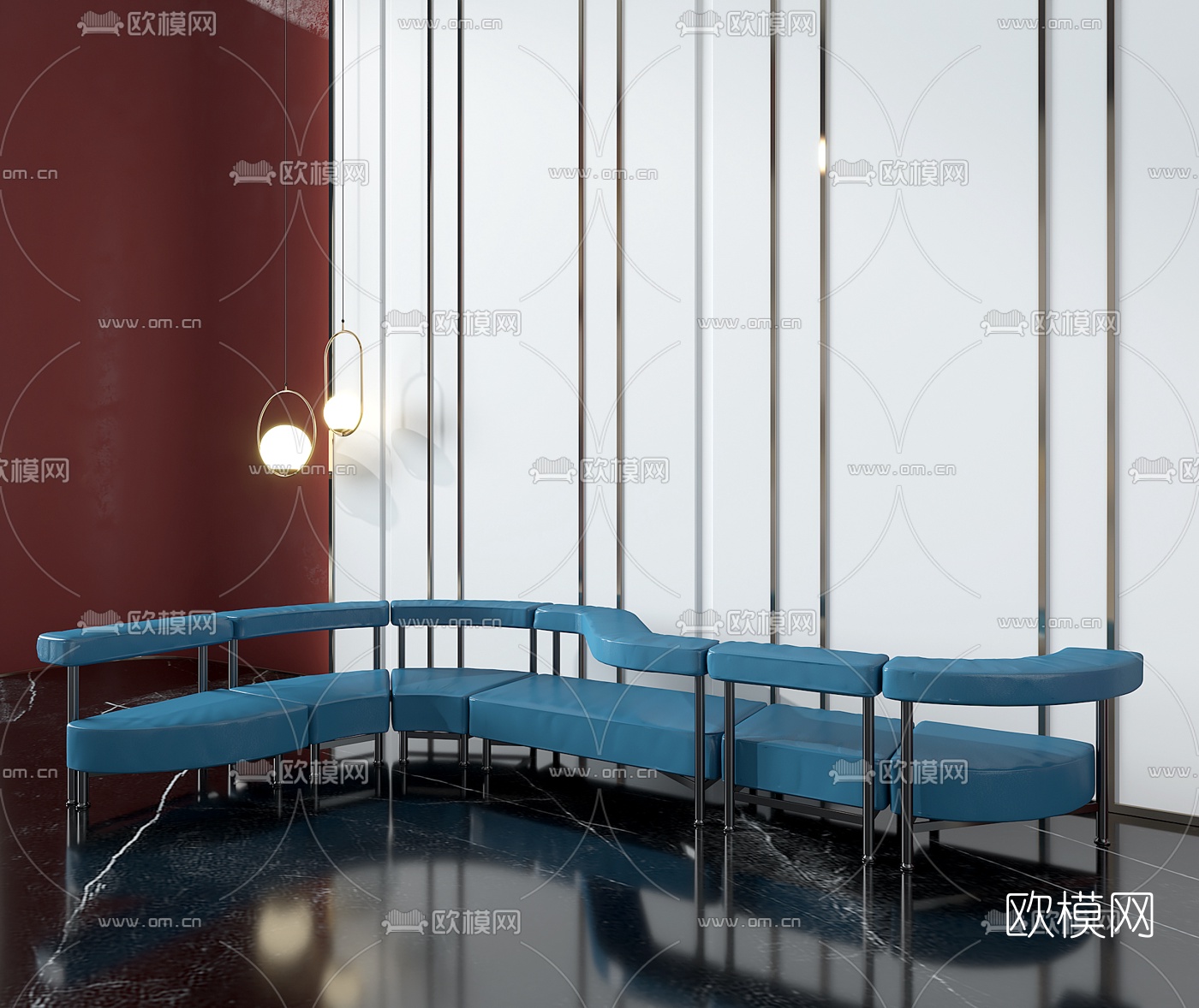 现代商场公用椅3d模型