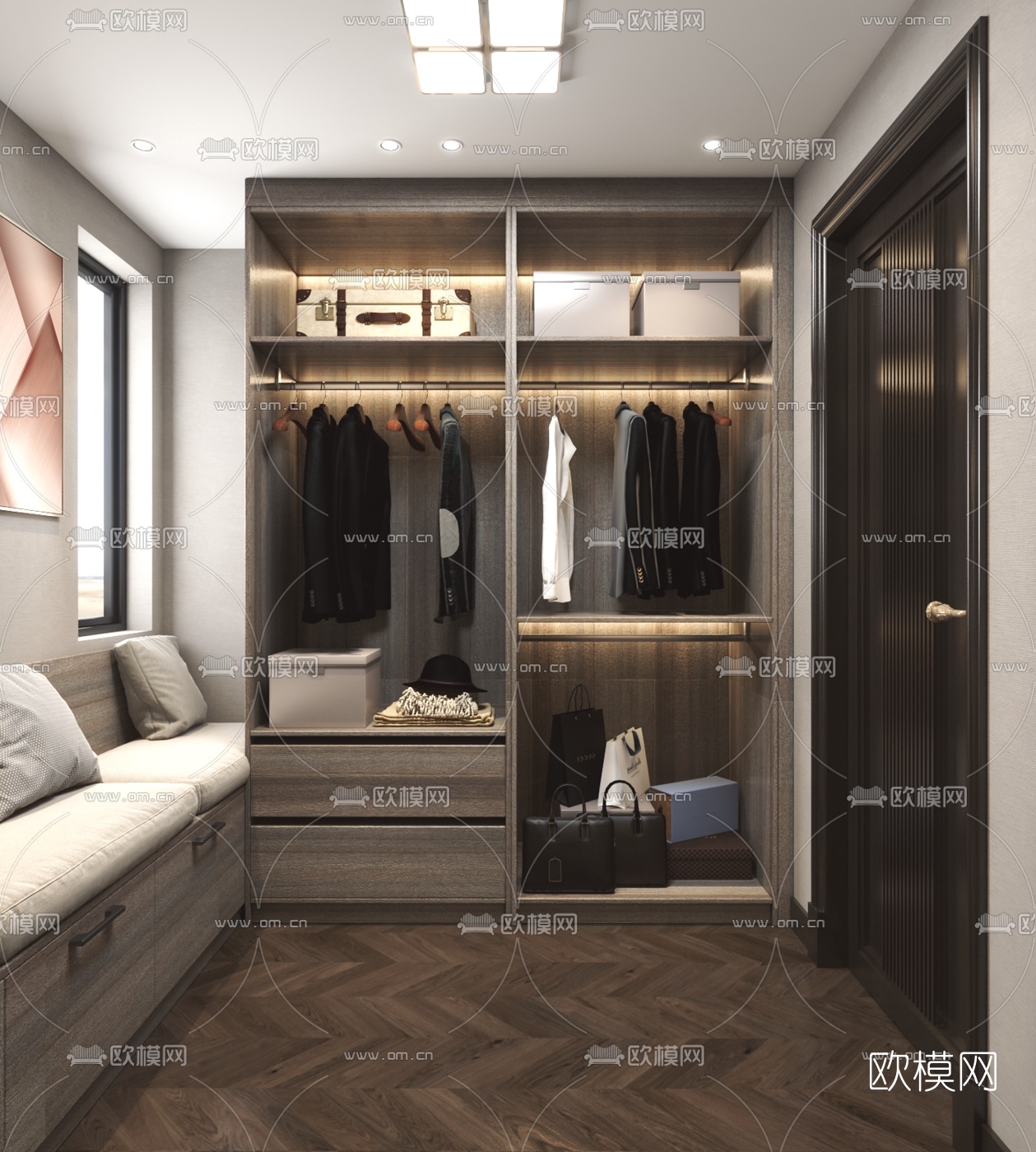 现代衣帽间3d模型