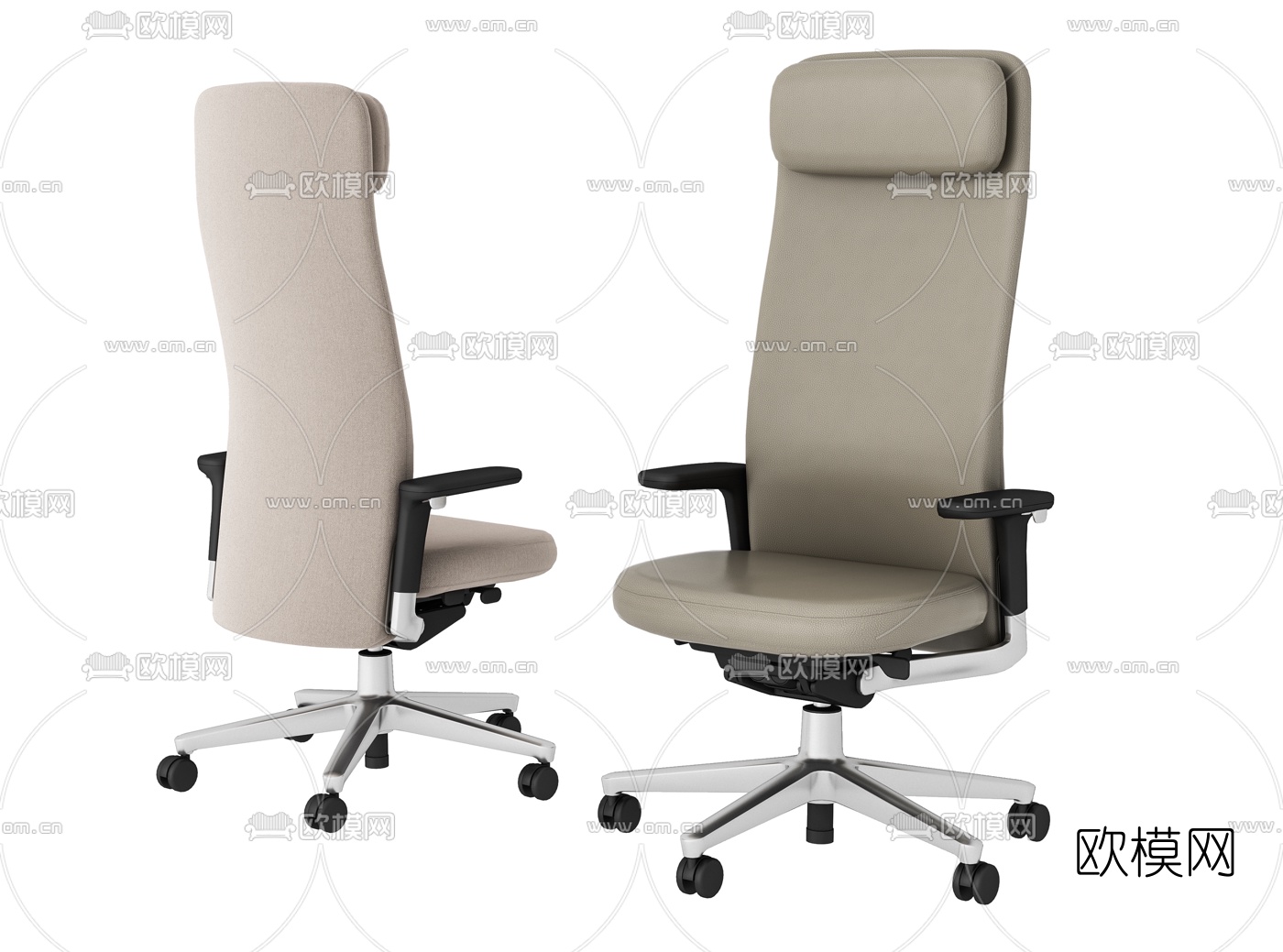 现代高背办公椅转椅3d模型下载